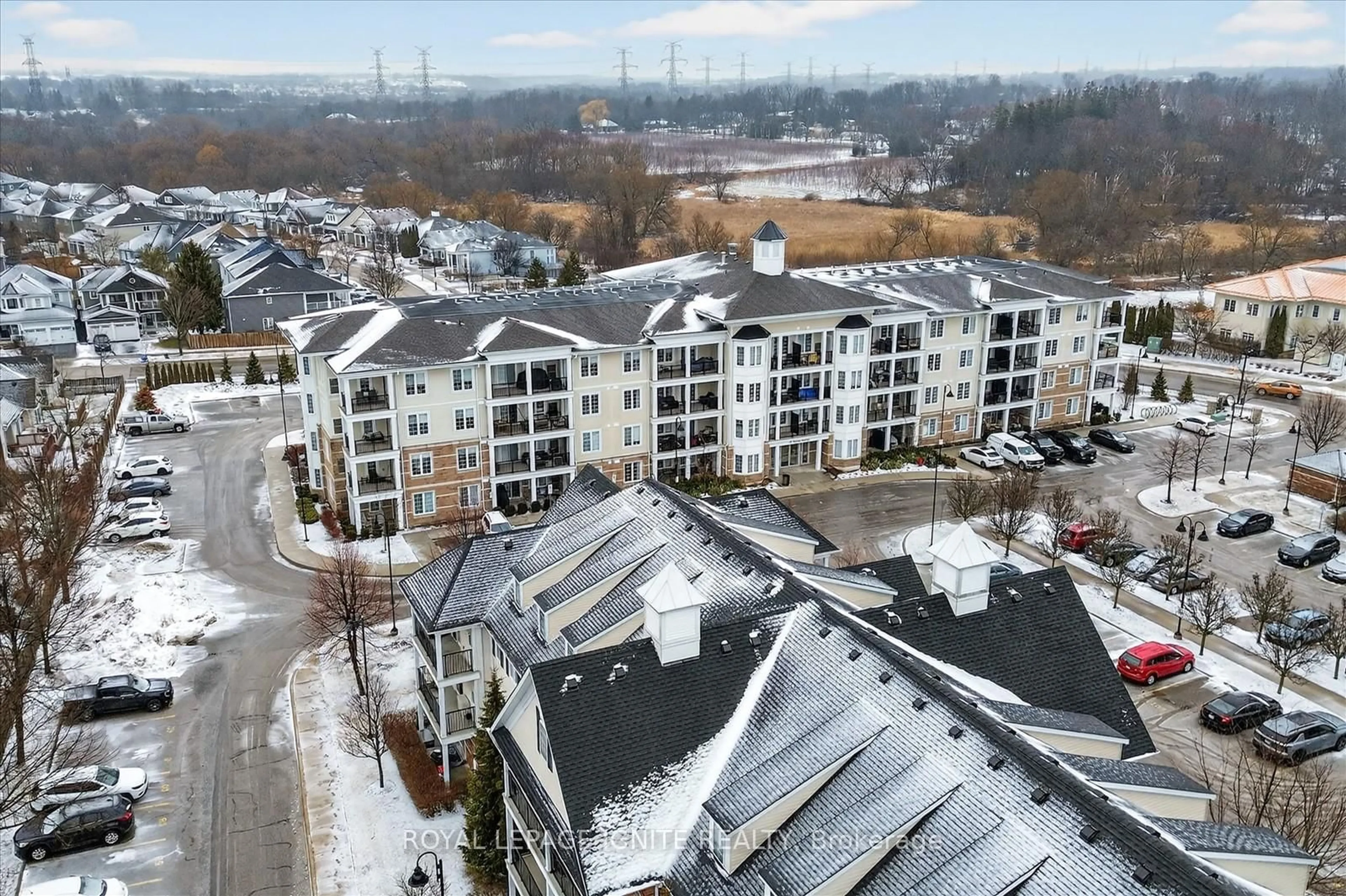 A pic from outside/outdoor area/front of a property/back of a property/a pic from drone, city buildings view from balcony for 65 Shipway Ave #214, Clarington Ontario L1B 0W2
