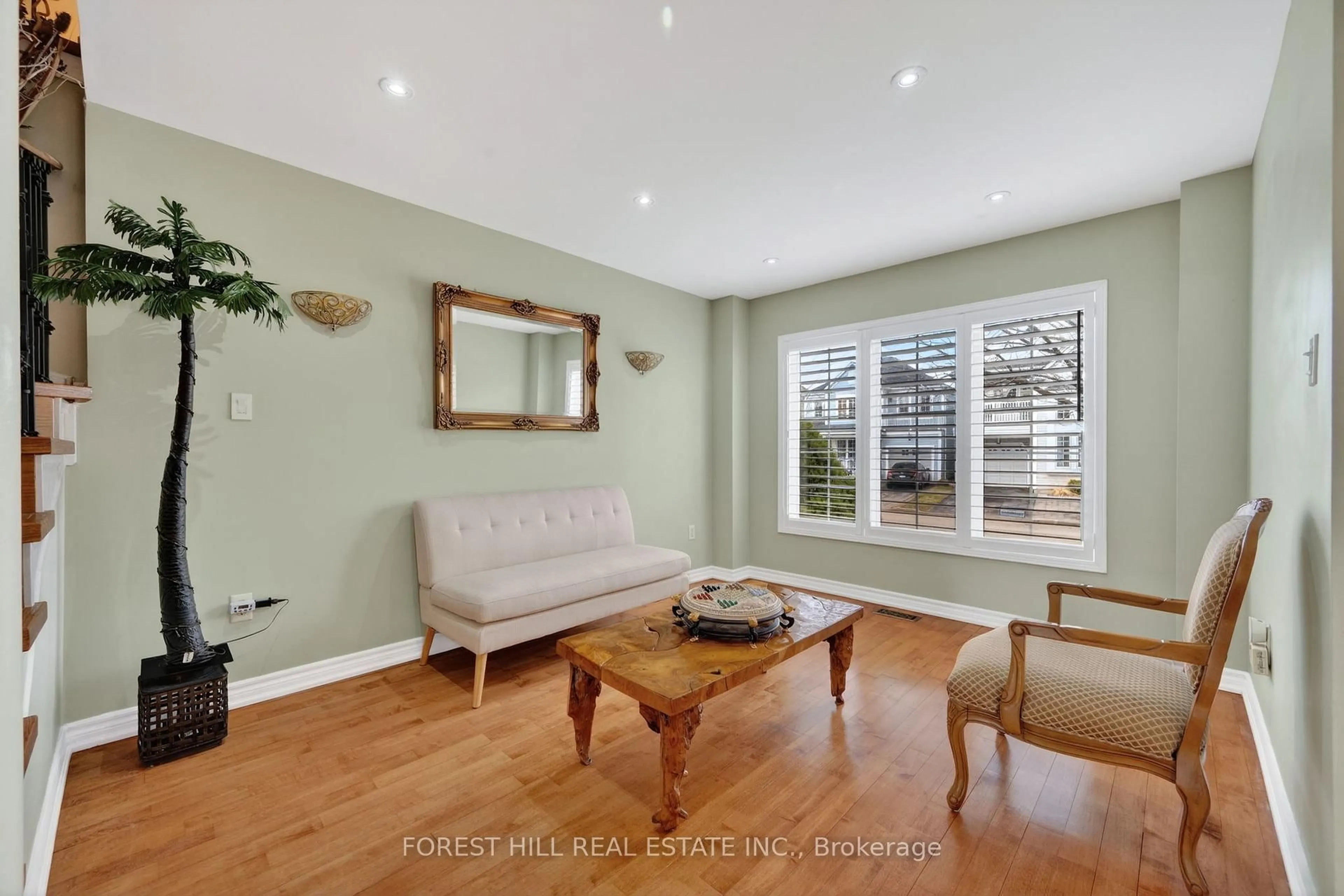 Living room with furniture, wood/laminate floor for 17 Lilley Ave, Ajax Ontario L1Z 1L5