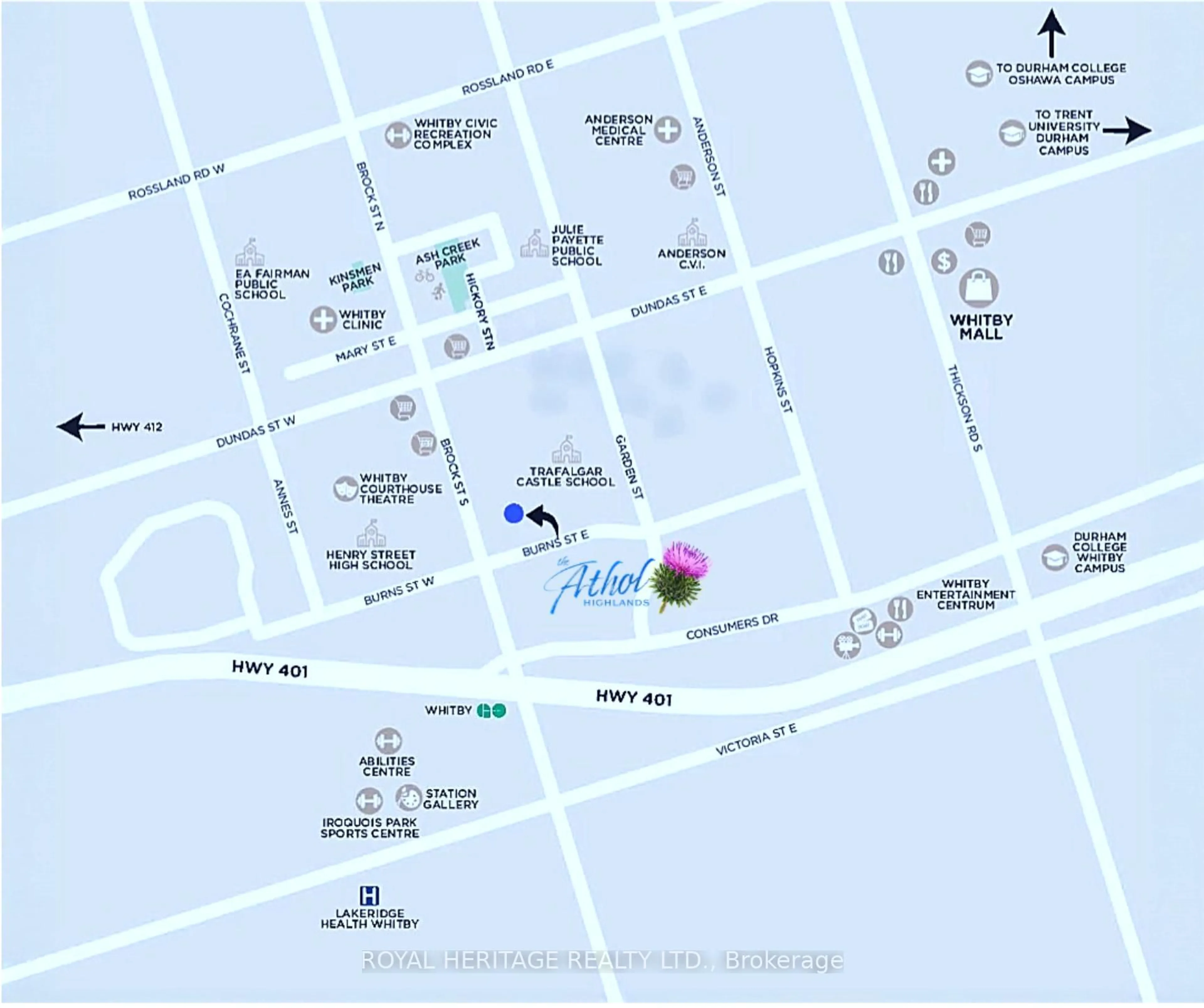 Picture of a map for 805 Athol St, Whitby Ontario L1N 4A1