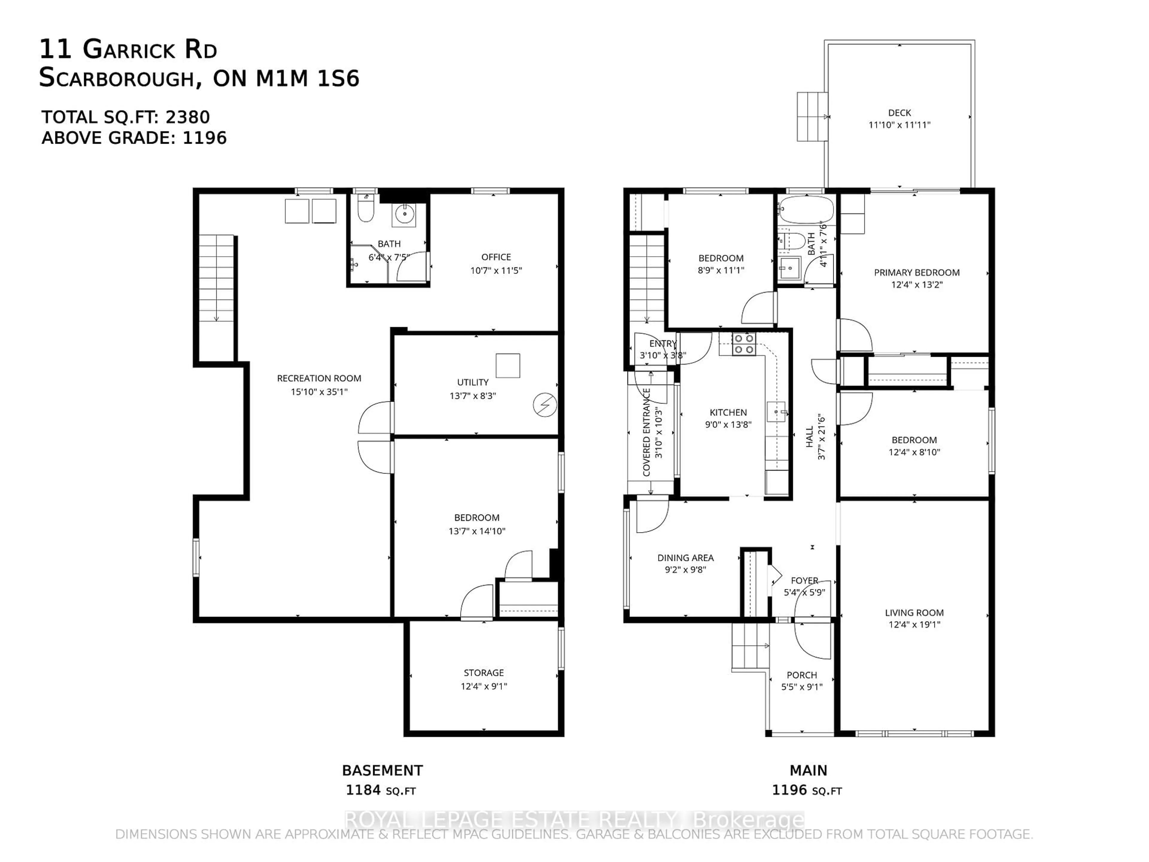 Floor plan for 11 Garrick Rd, Toronto Ontario M1M 1S6
