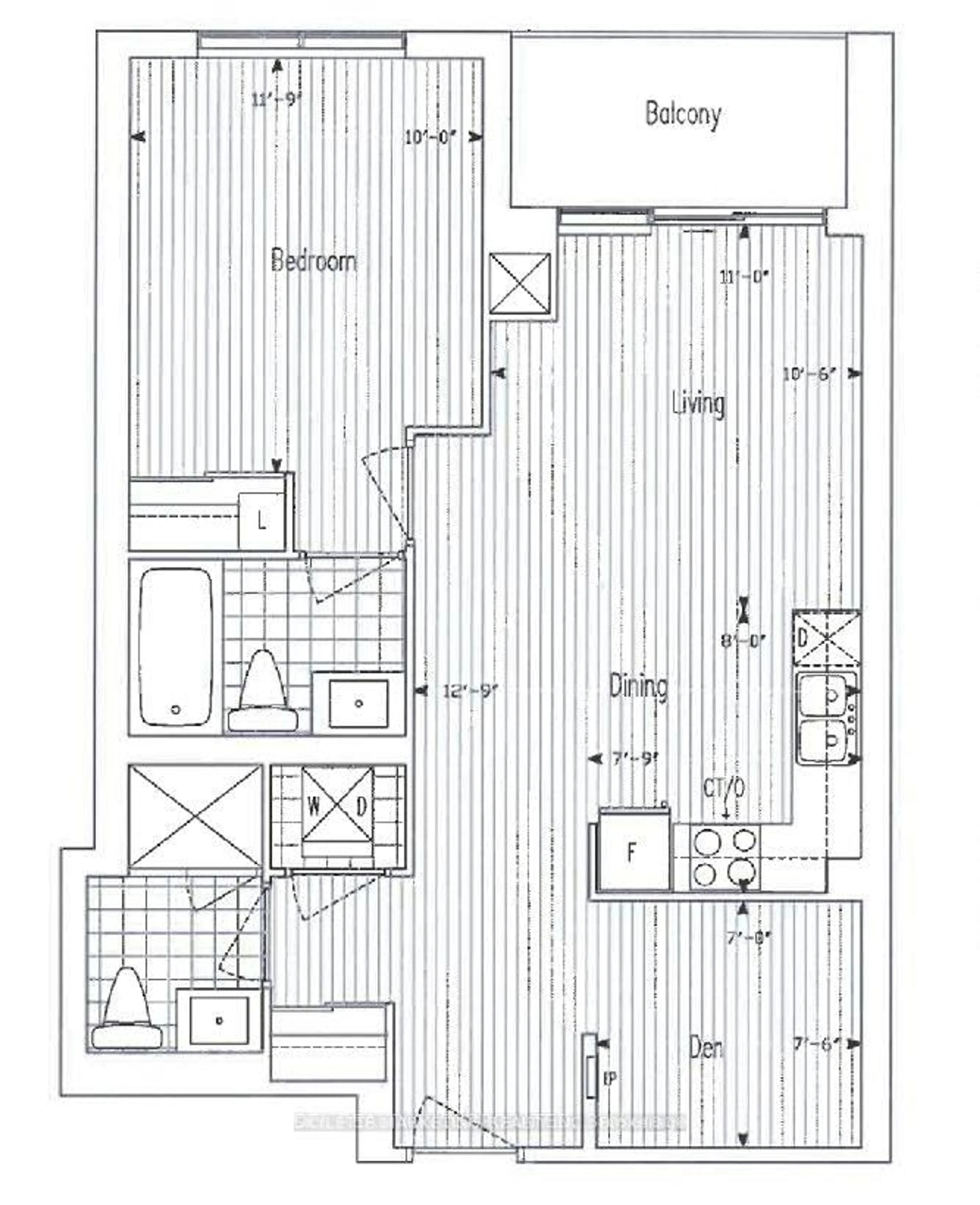 Floor plan for 255 Village Green Sq #1806, Toronto Ontario M1S 0L7