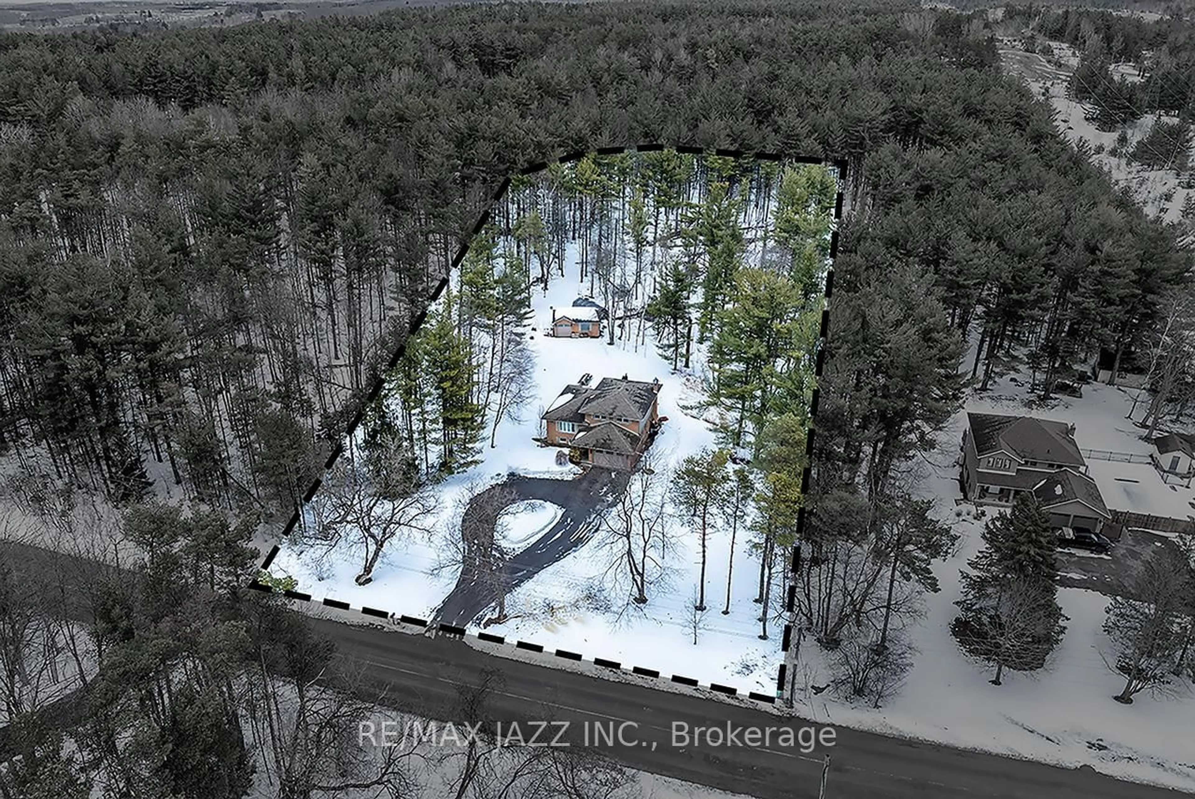 A pic from outside/outdoor area/front of a property/back of a property/a pic from drone, forest/trees view for 10049 Old Scugog Rd, Clarington Ontario L0B 1B0