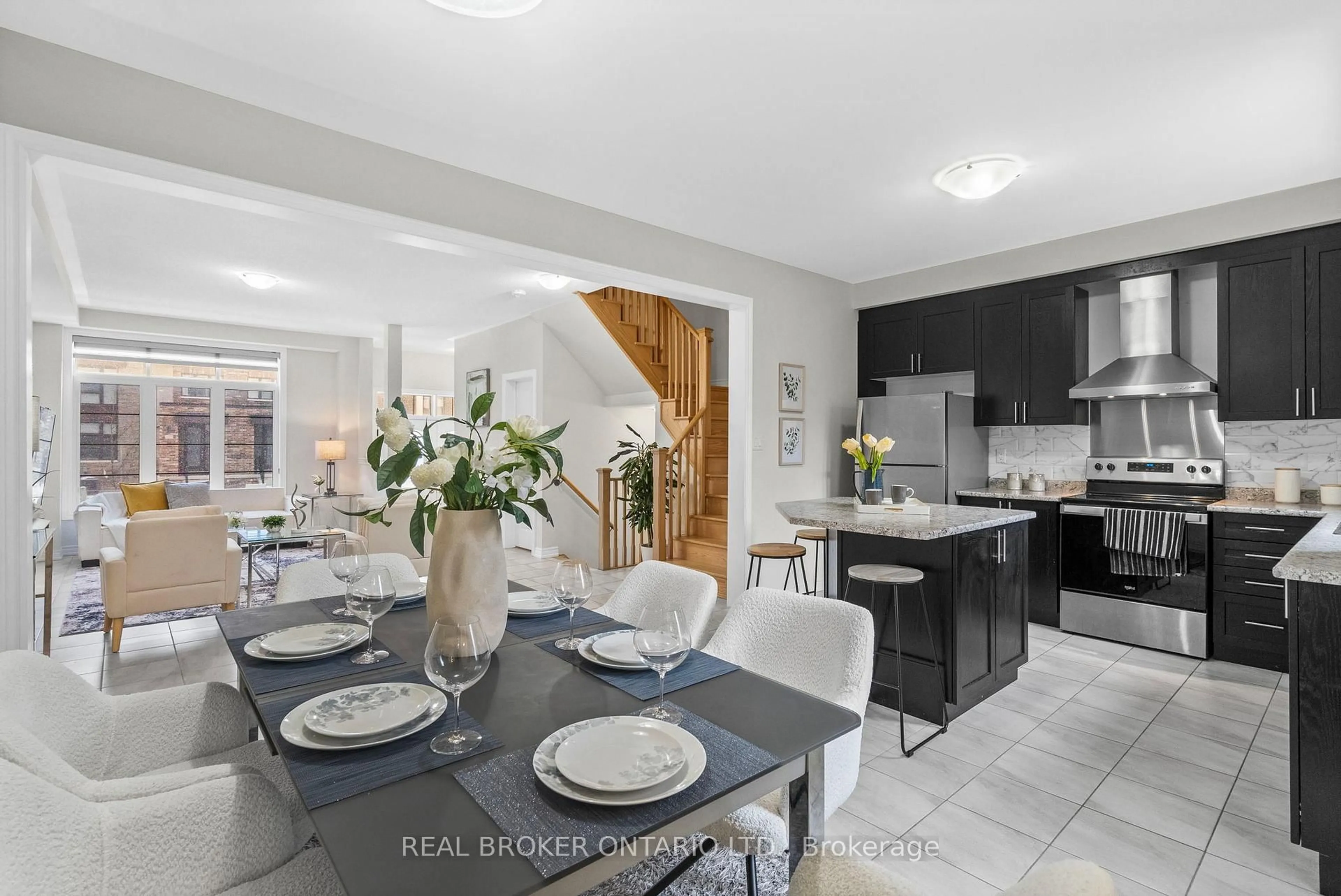 Open concept kitchen, ceramic/tile floor for 222 Coronation Rd, Whitby Ontario L1P 0H7