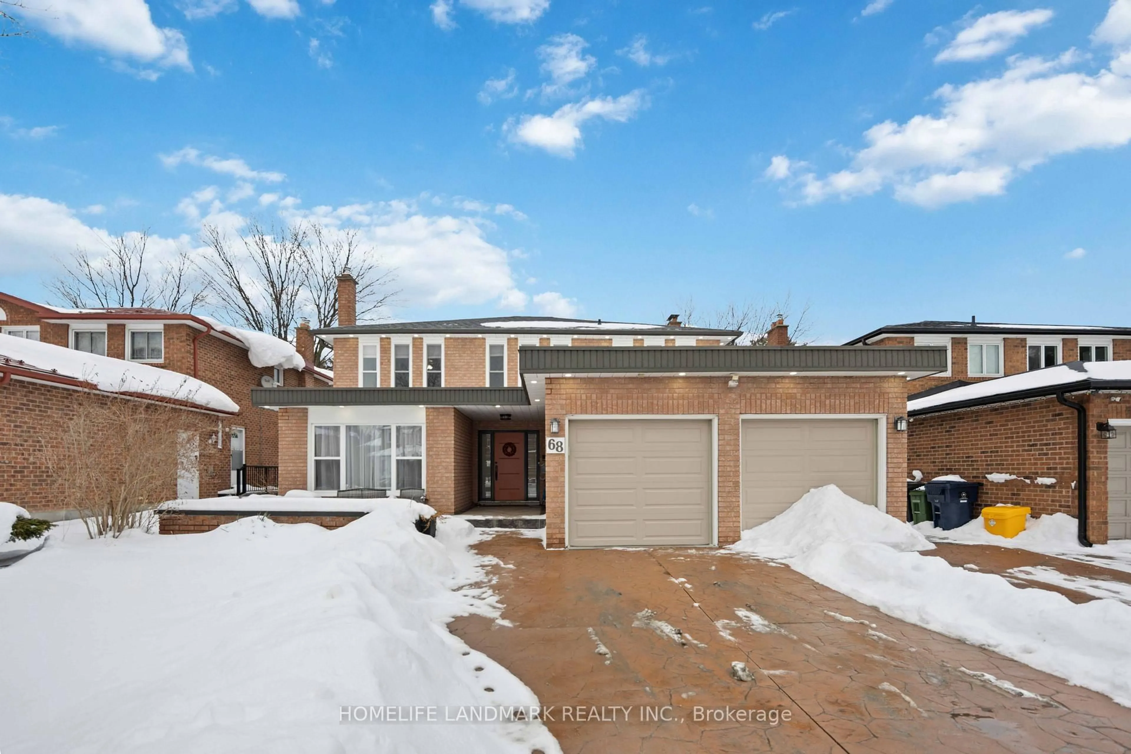 Home with brick exterior material, street for 68 Linderwood Dr, Toronto Ontario M1C 3P8