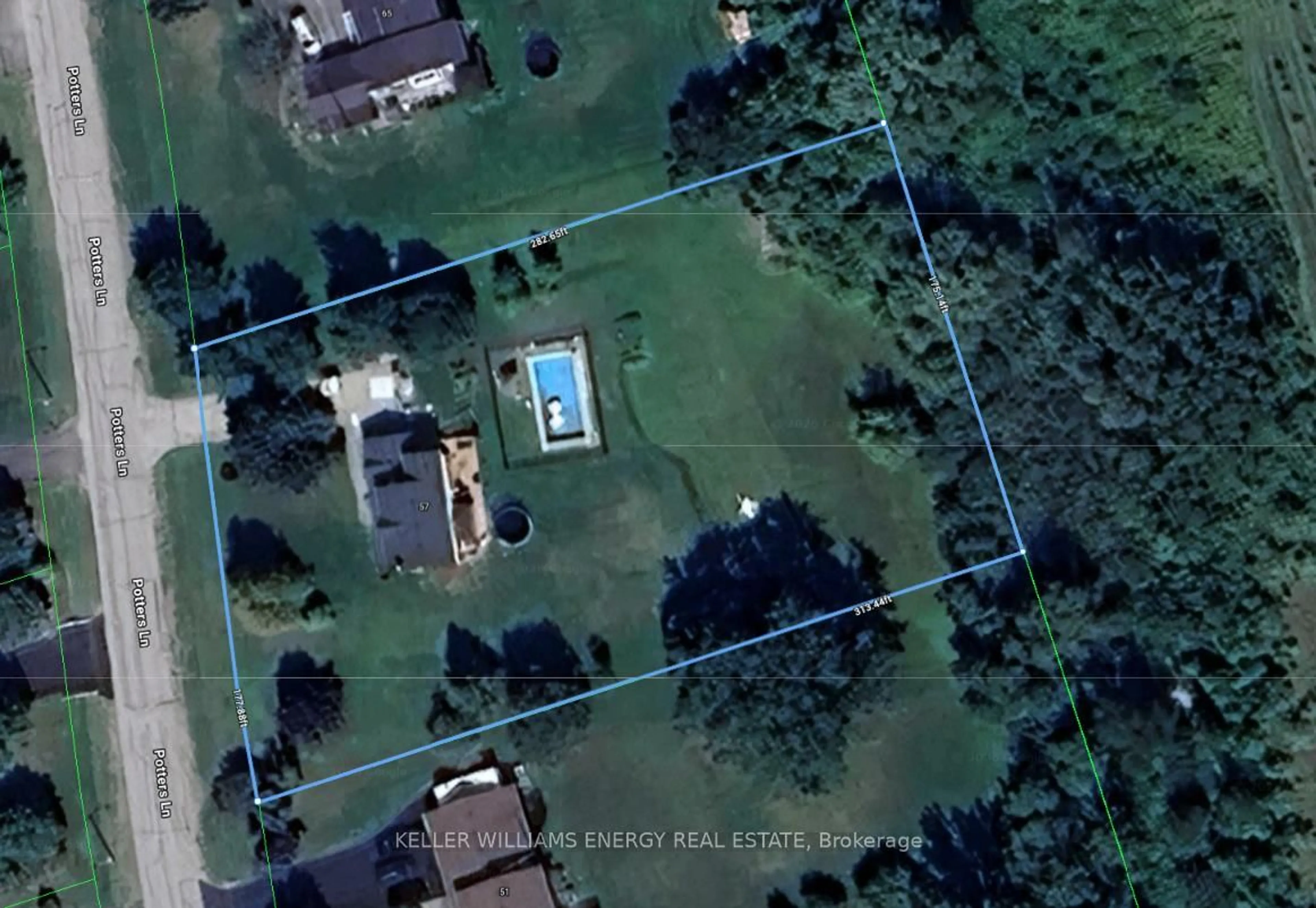 A pic from outside/outdoor area/front of a property/back of a property/a pic from drone, street for 57 Potters Lane, Clarington Ontario L0B 1J0