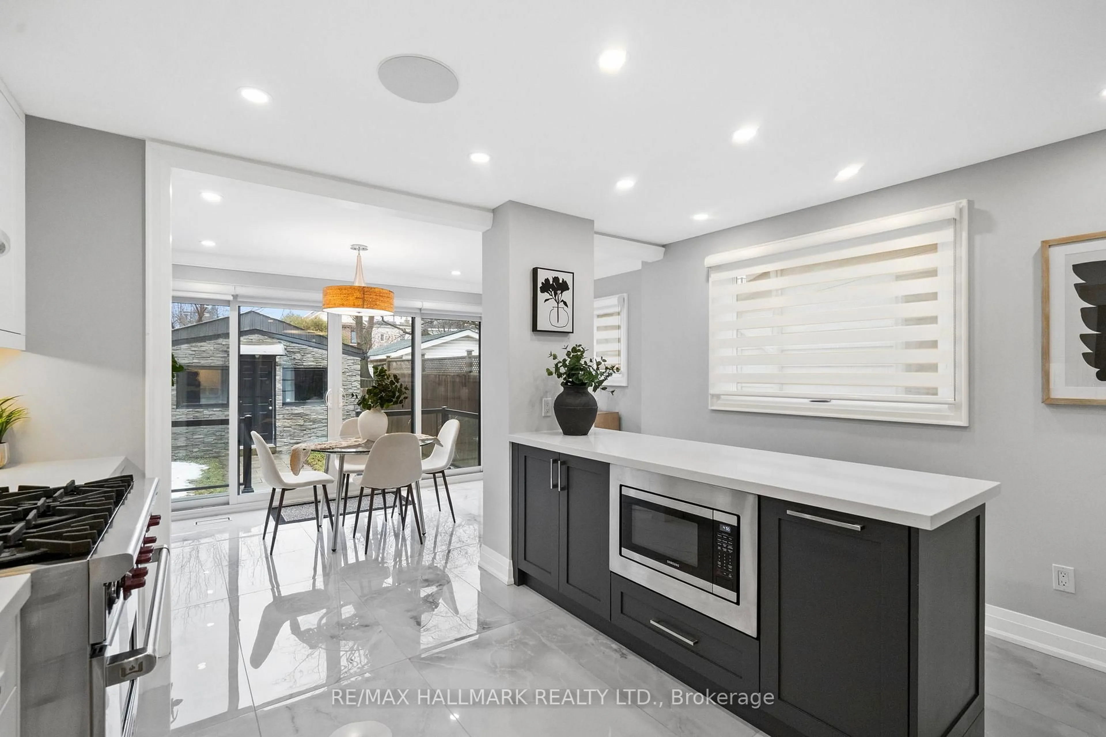 Contemporary kitchen, ceramic/tile floor for 394 Main St, Toronto Ontario M4C 4X8