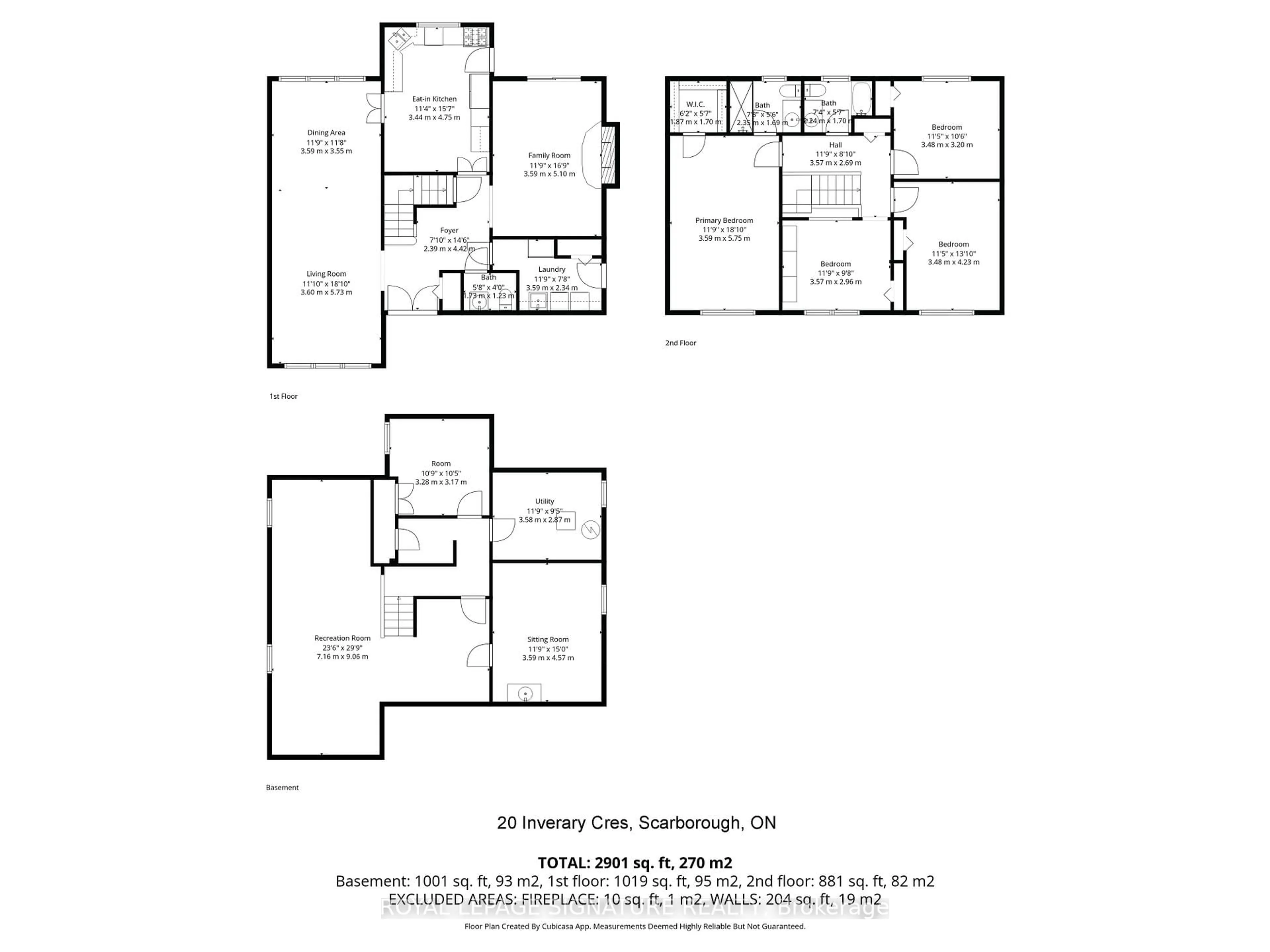 Floor plan for 20 Inverary Cres, Toronto Ontario M1T 2W5
