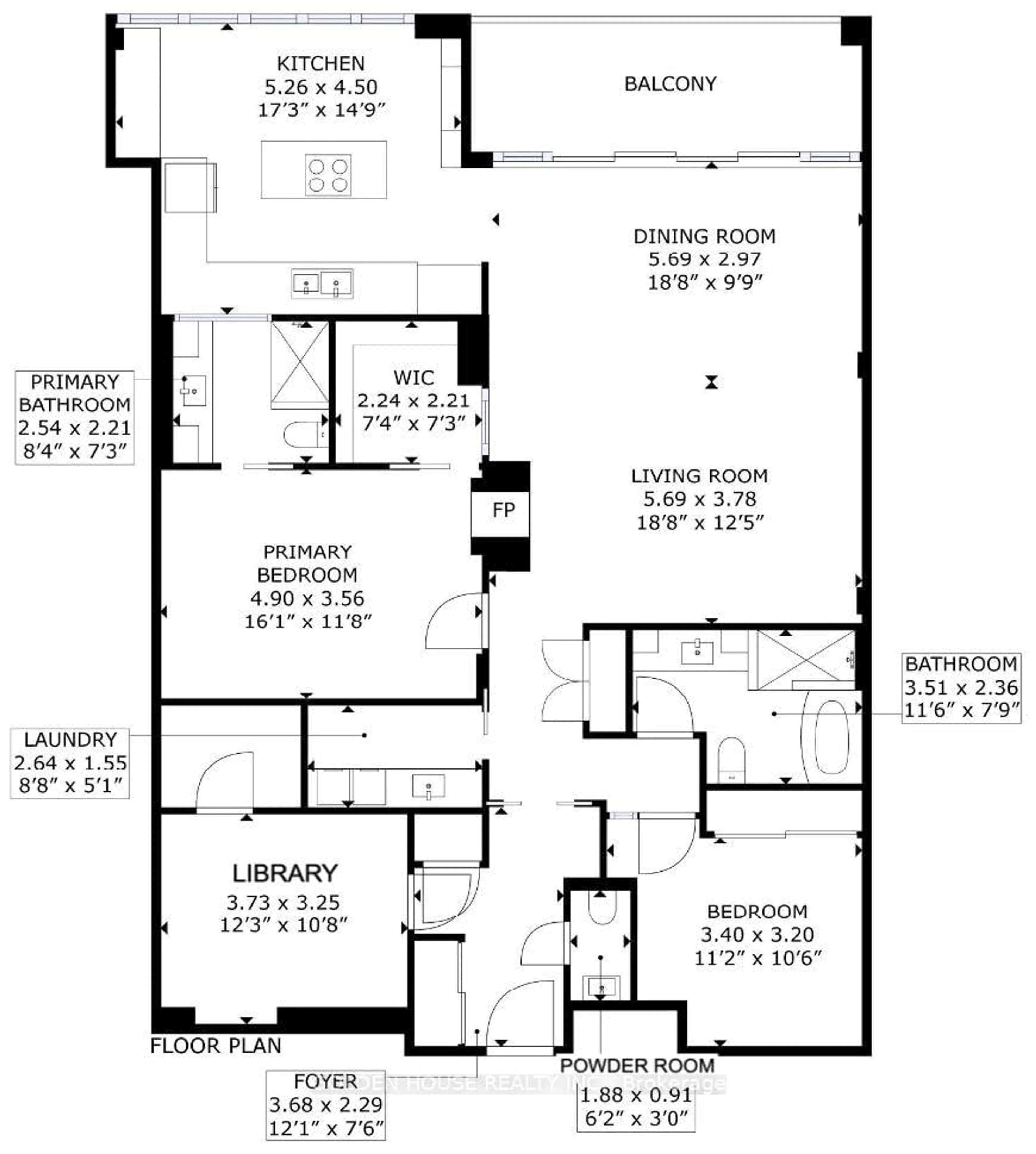 Floor plan for 200 Woodbine Ave #403, Toronto Ontario M4L 3P2