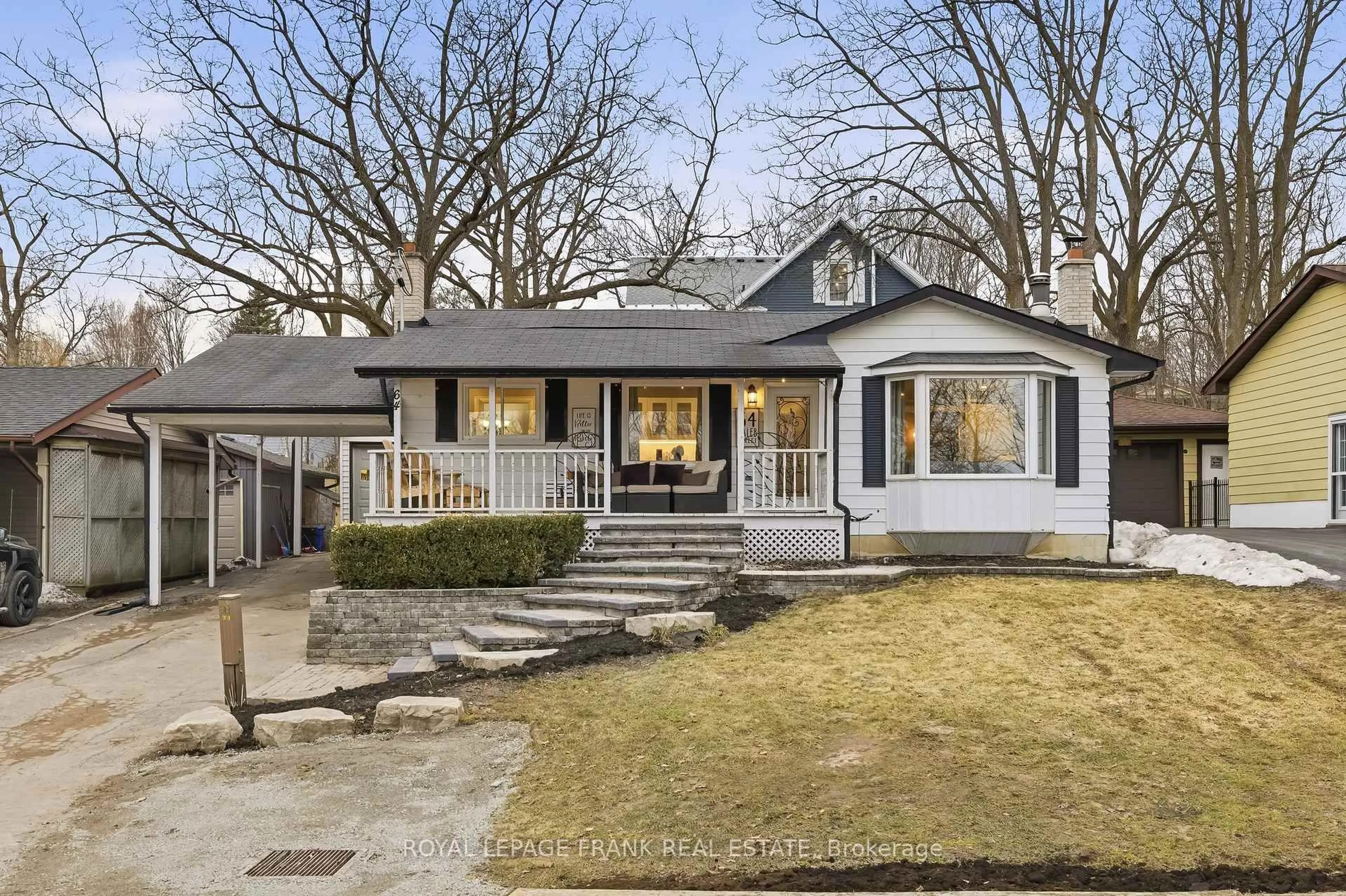 Home with vinyl exterior material, street for 64 Caleb St, Scugog Ontario L9L 1J7