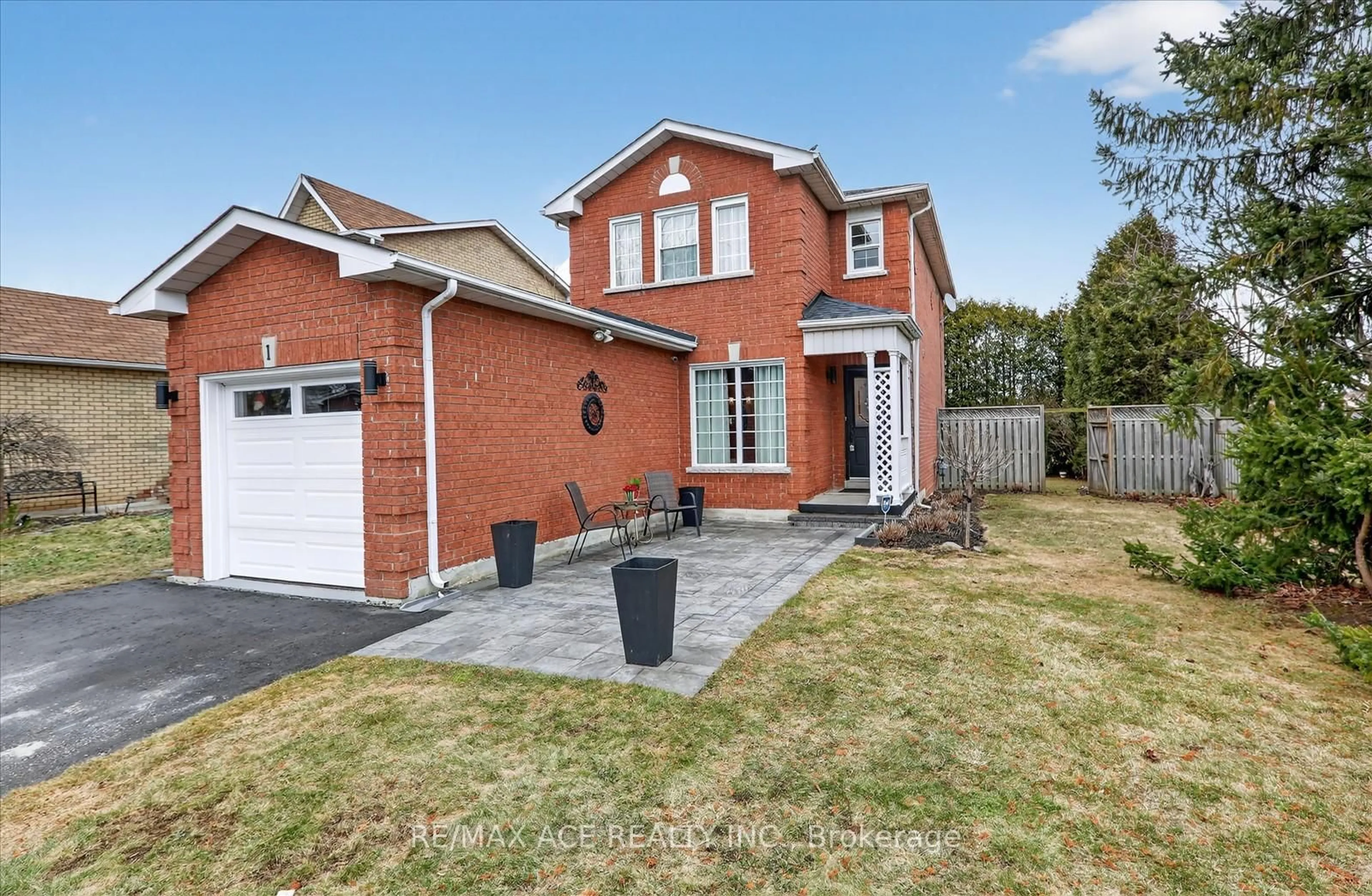 Home with brick exterior material, street for 1 Aldcroft Cres, Clarington Ontario L1C 4P2