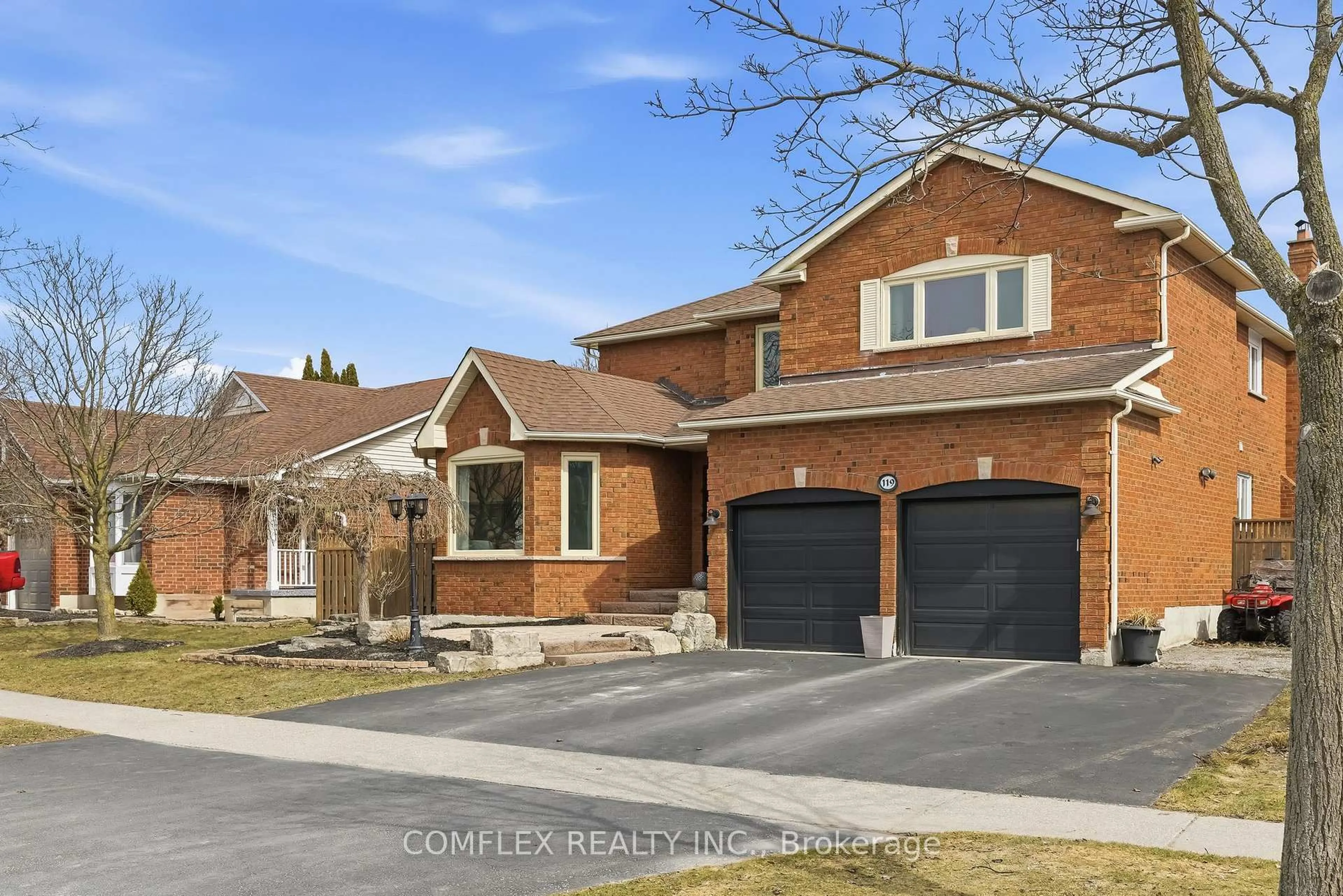 Home with brick exterior material, street for 119 Robert Adams Dr, Clarington Ontario L1E 2C4