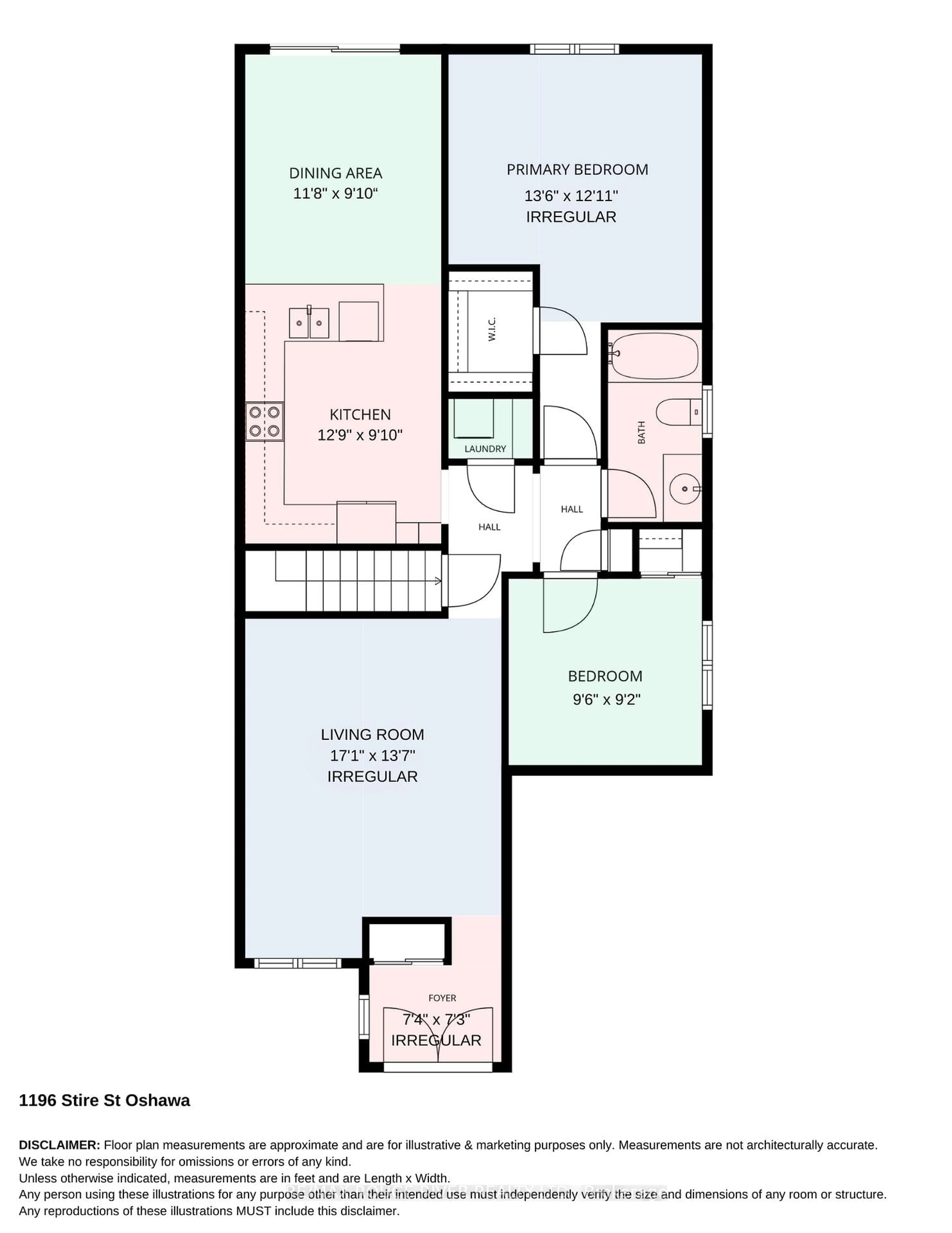 Floor plan for 1196 Stire St, Oshawa Ontario L1K 0G5
