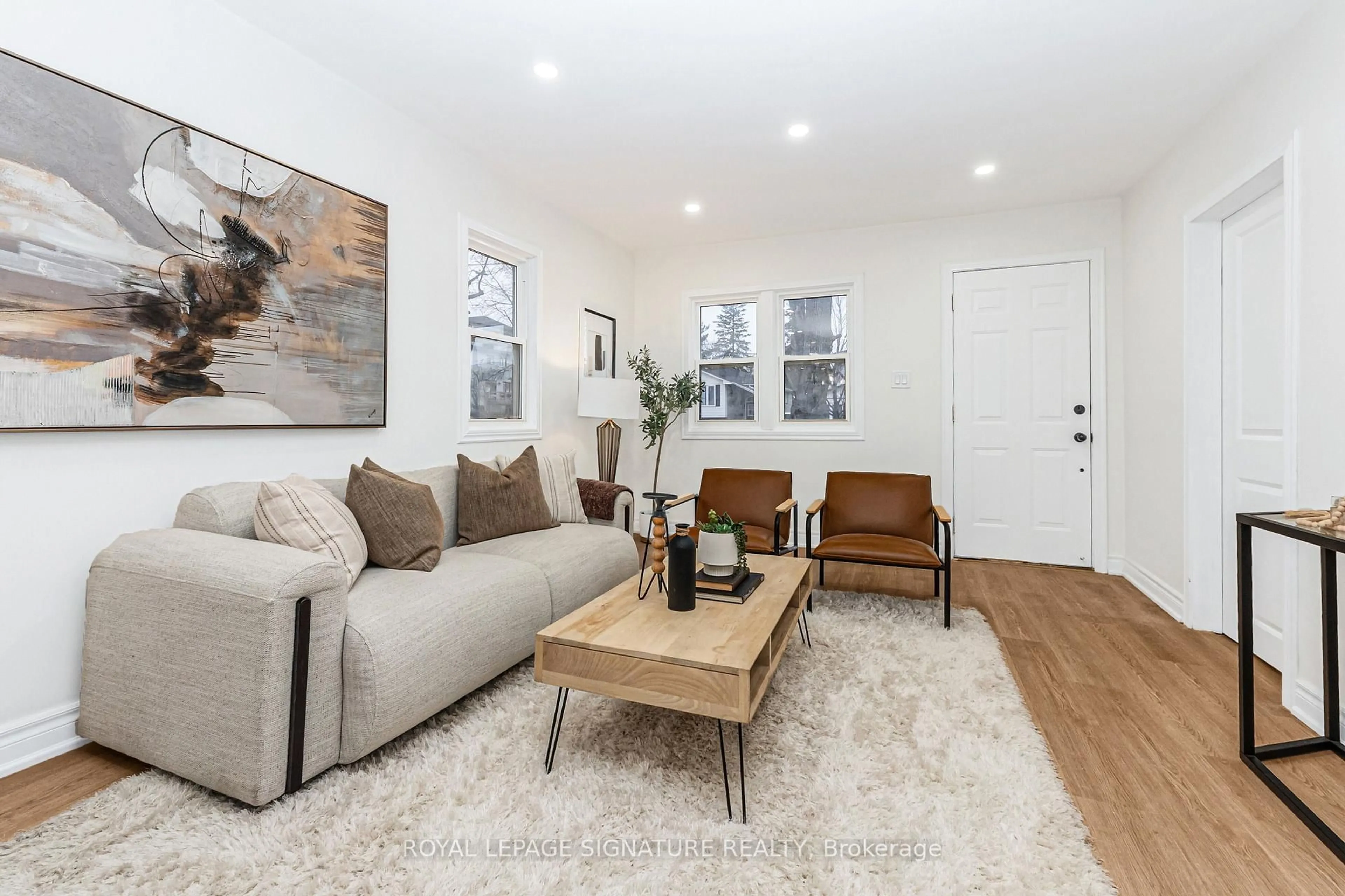 Living room with furniture, wood/laminate floor for 377 Adelaide Ave, Oshawa Ontario L1J 2R7