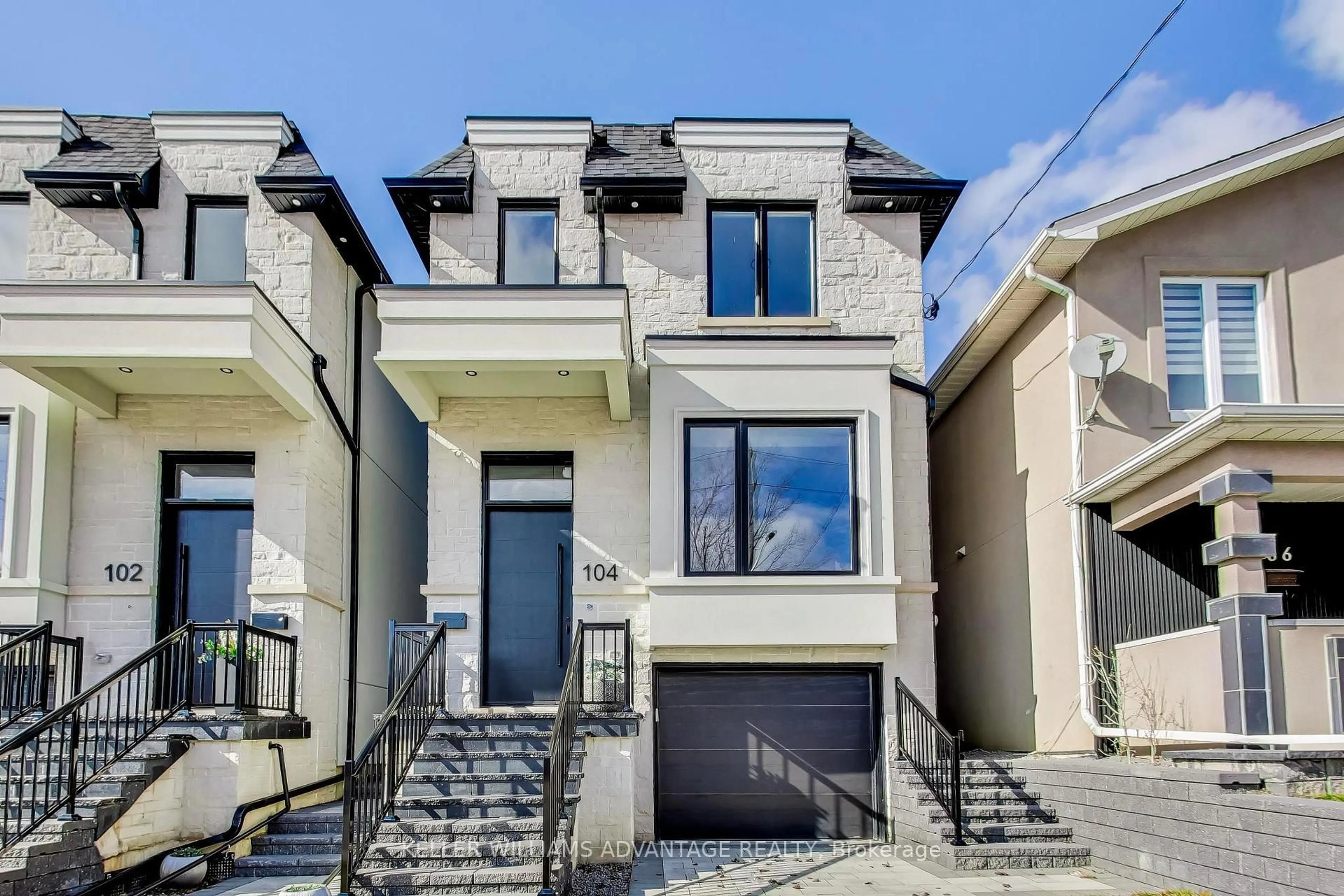 Home with brick exterior material, street for 104 Yardley Ave, Toronto Ontario M4B 2B1