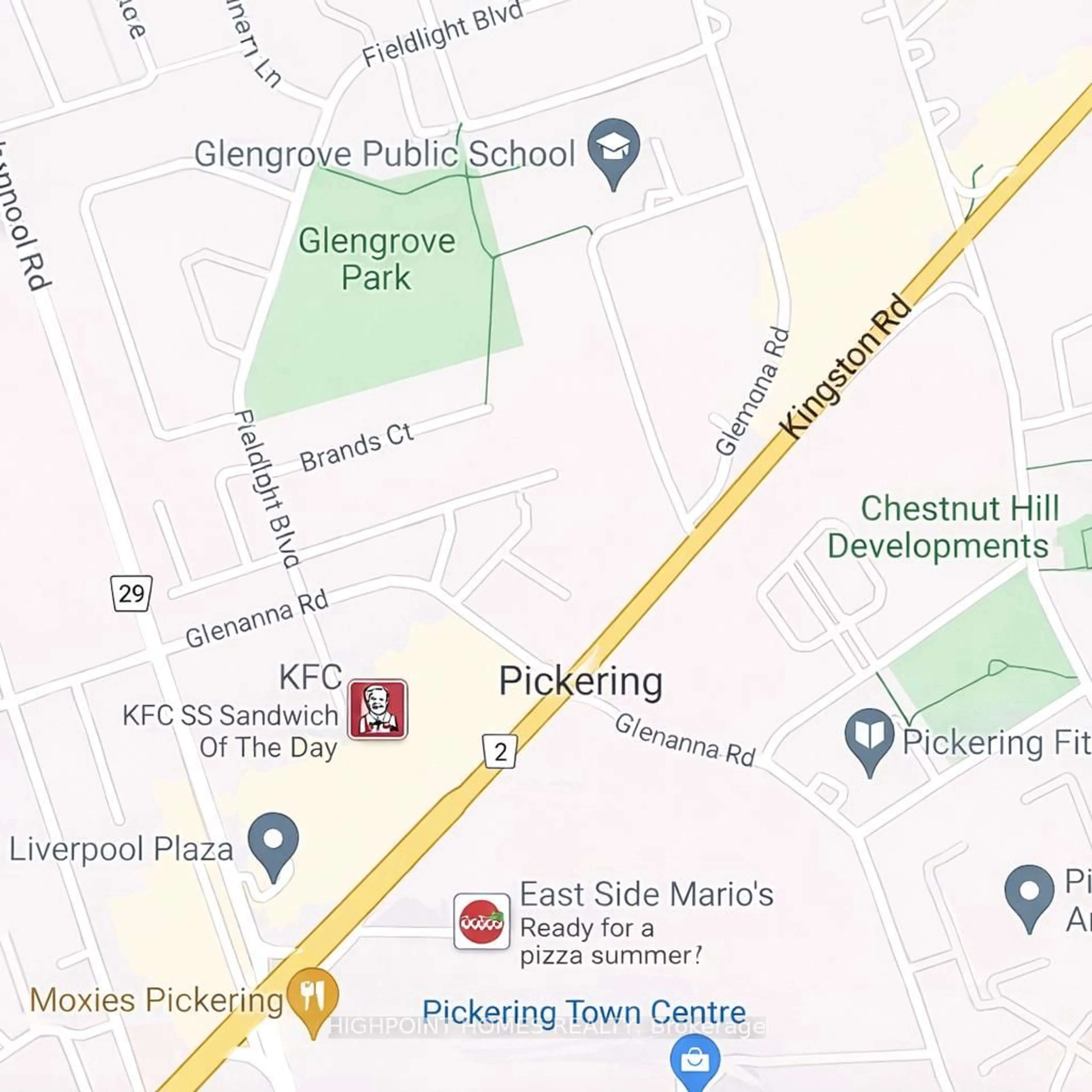 Picture of a map for 1870 Rosefield Rd, Pickering Ontario L1V 3H6