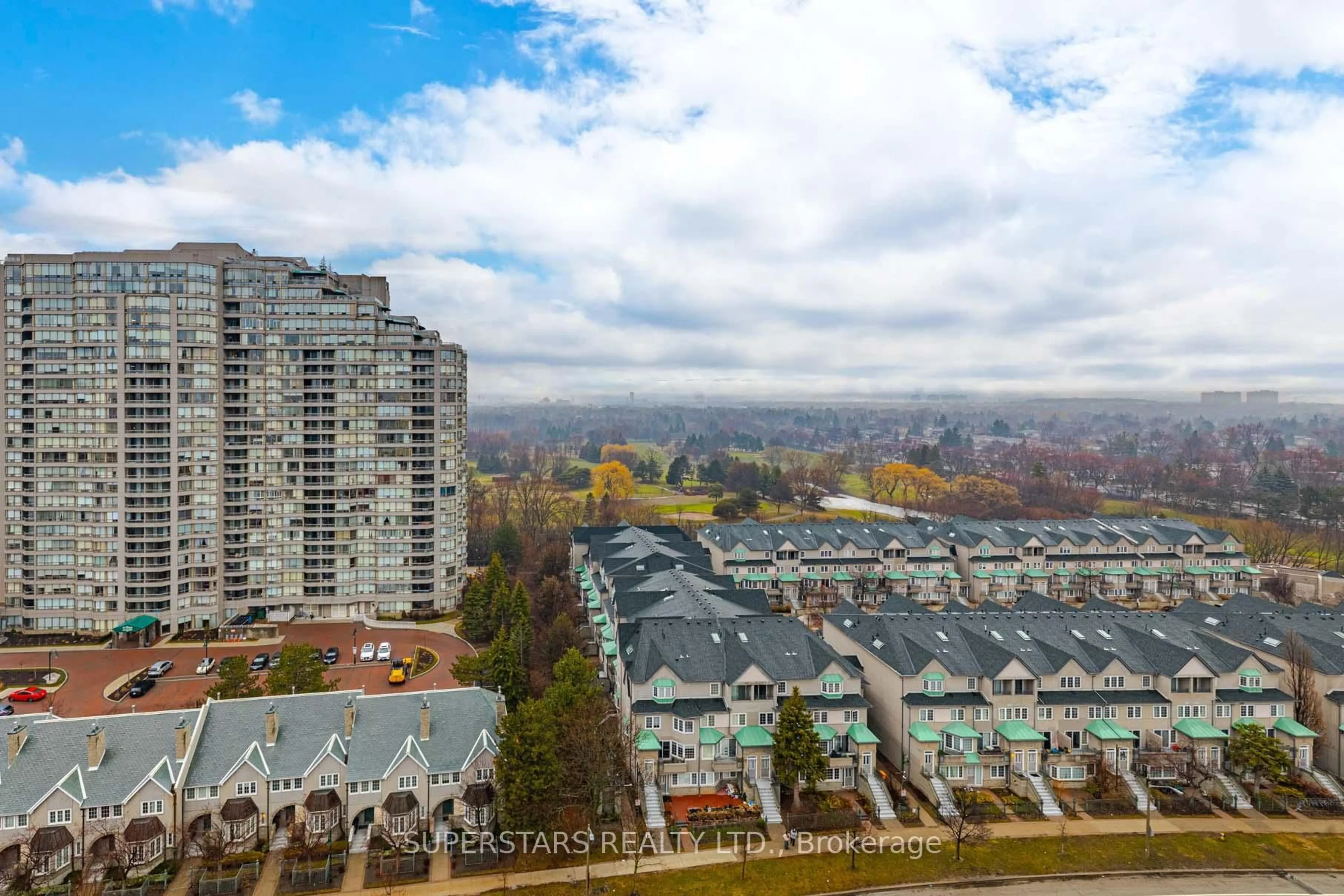 A pic from outside/outdoor area/front of a property/back of a property/a pic from drone, city buildings view from balcony for 185 Bonis Ave #1511, Toronto Ontario M1T 0A4