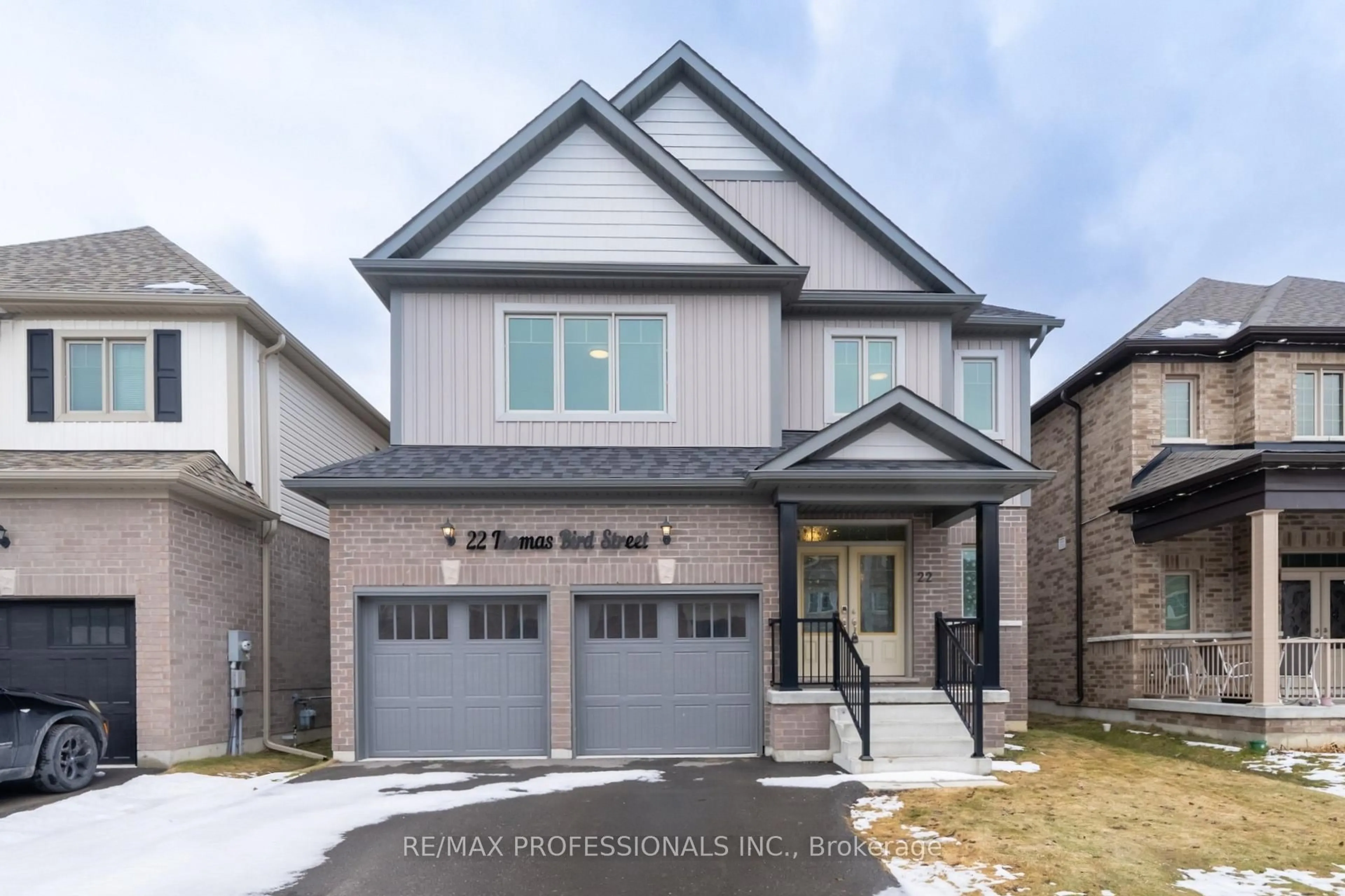 Home with brick exterior material, street for 22 Thomas Bird St, Clarington Ontario L1C 7C9