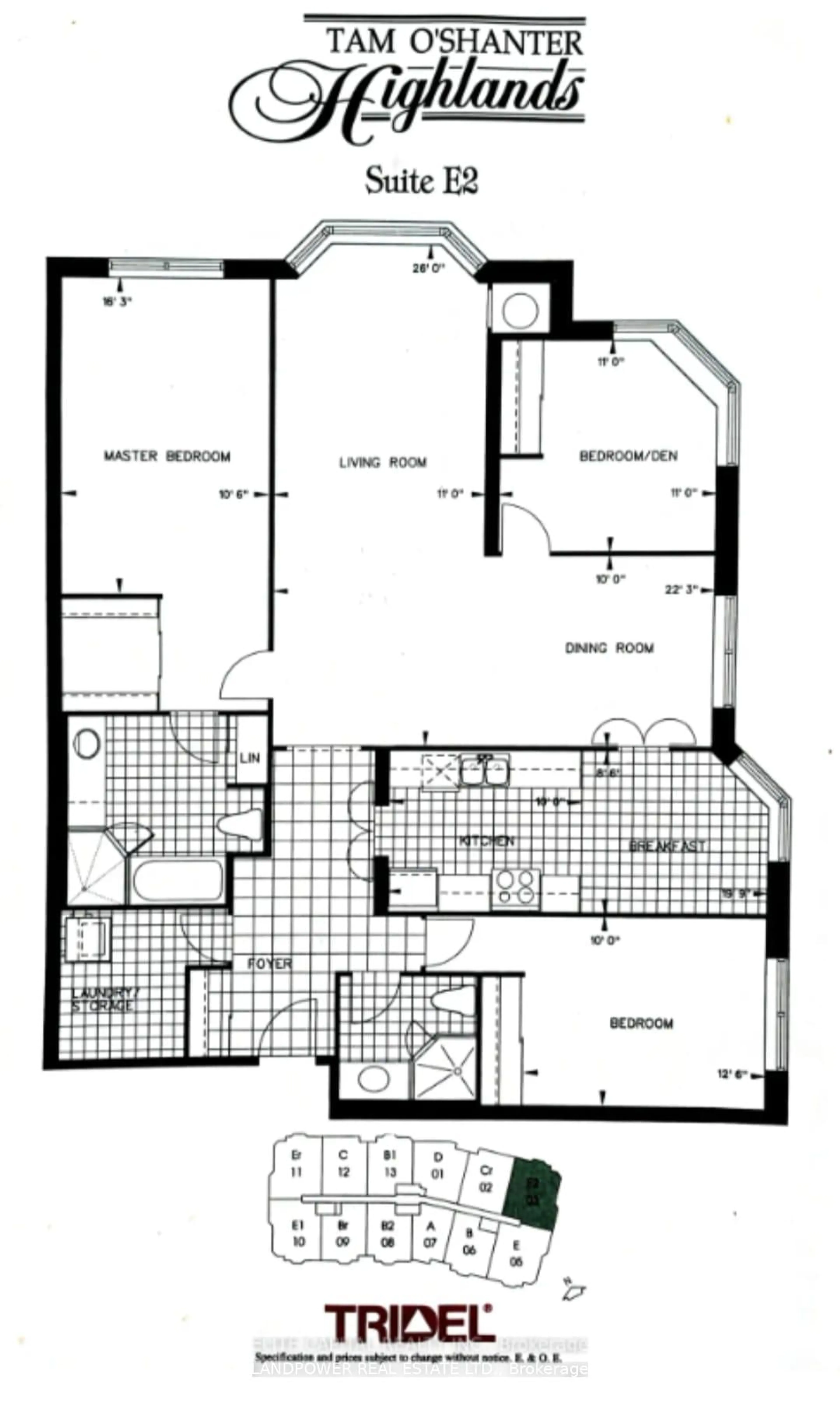 Floor plan for 228 Bonis Ave #803, Toronto Ontario M1T 3W4