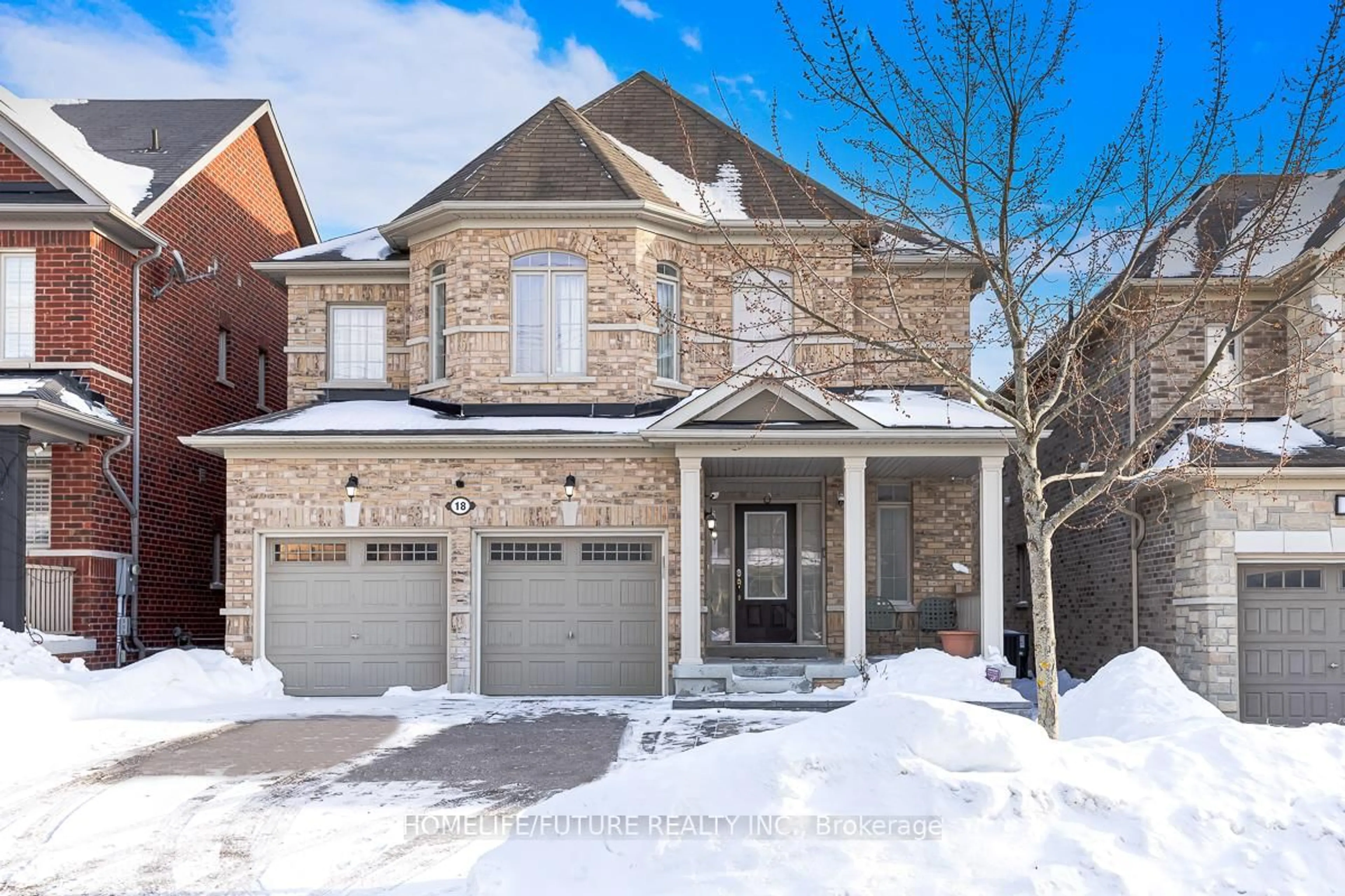 Home with brick exterior material, street for 18 Stockell Cres, Ajax Ontario L1T 0M5