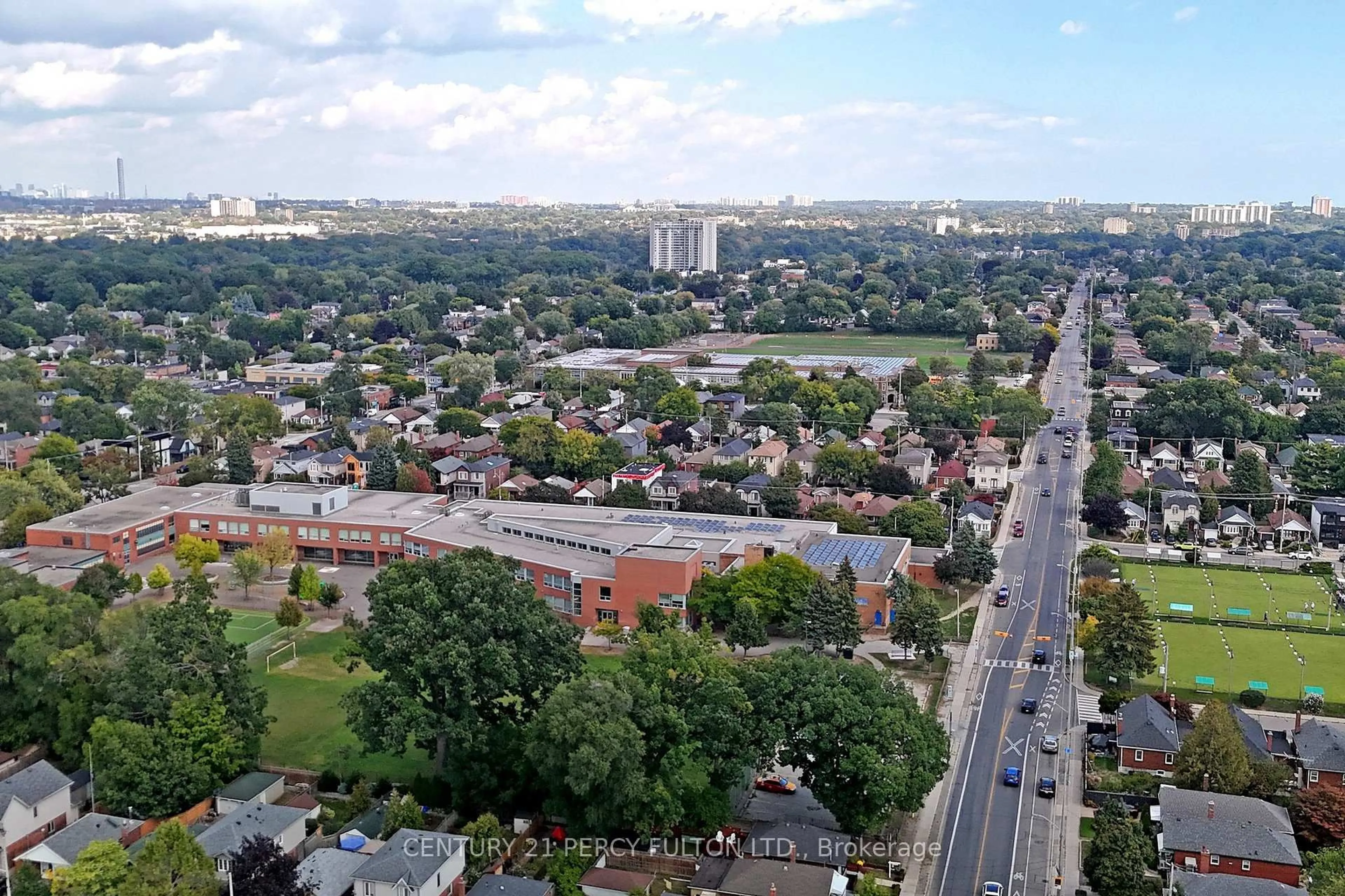 A pic from outside/outdoor area/front of a property/back of a property/a pic from drone, city buildings view from balcony for 84 Wiley Ave, Toronto Ontario M4J 3W6