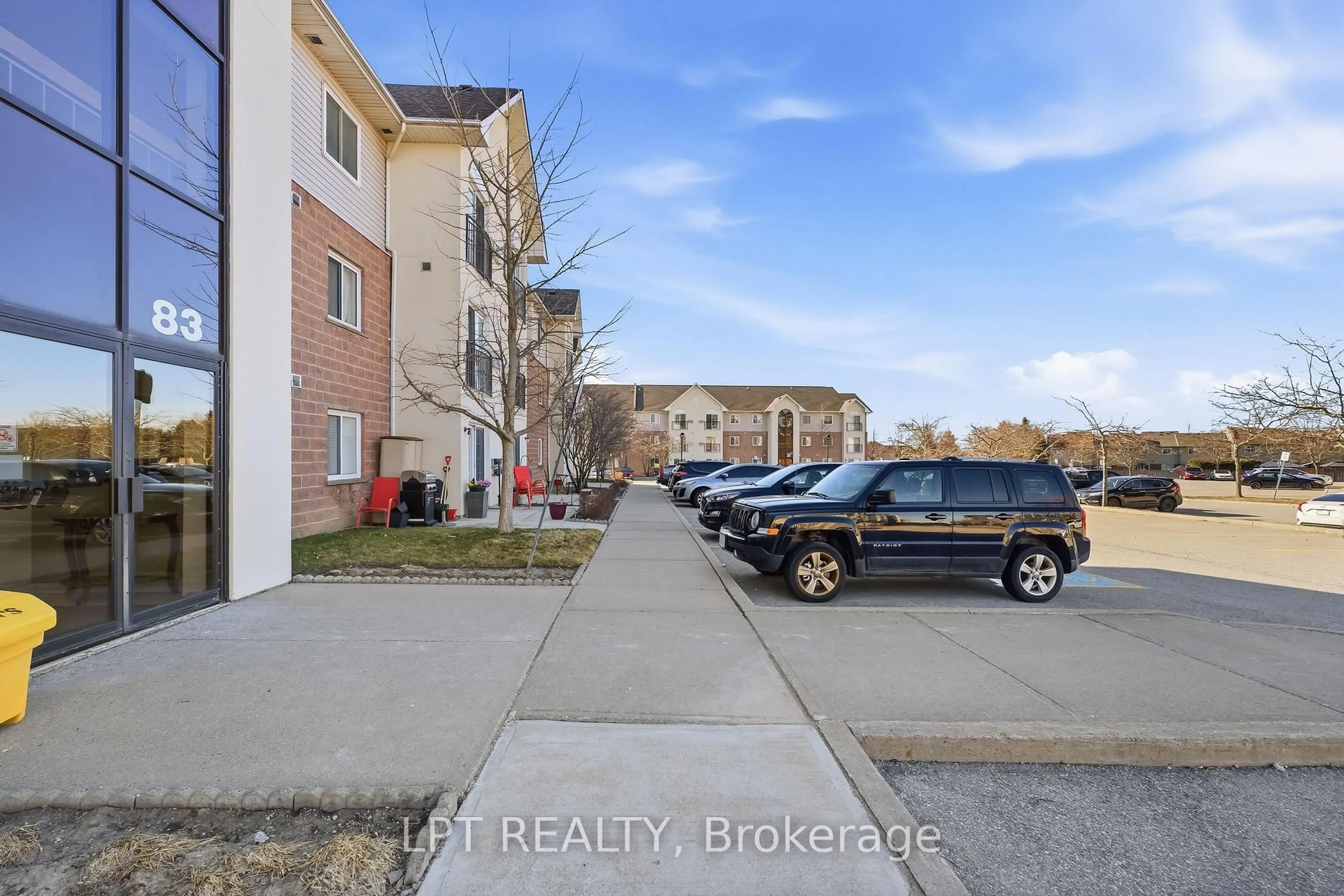 A pic from outside/outdoor area/front of a property/back of a property/a pic from drone, street for 83 Aspen Springs Dr #107, Clarington Ontario L1C 5J7