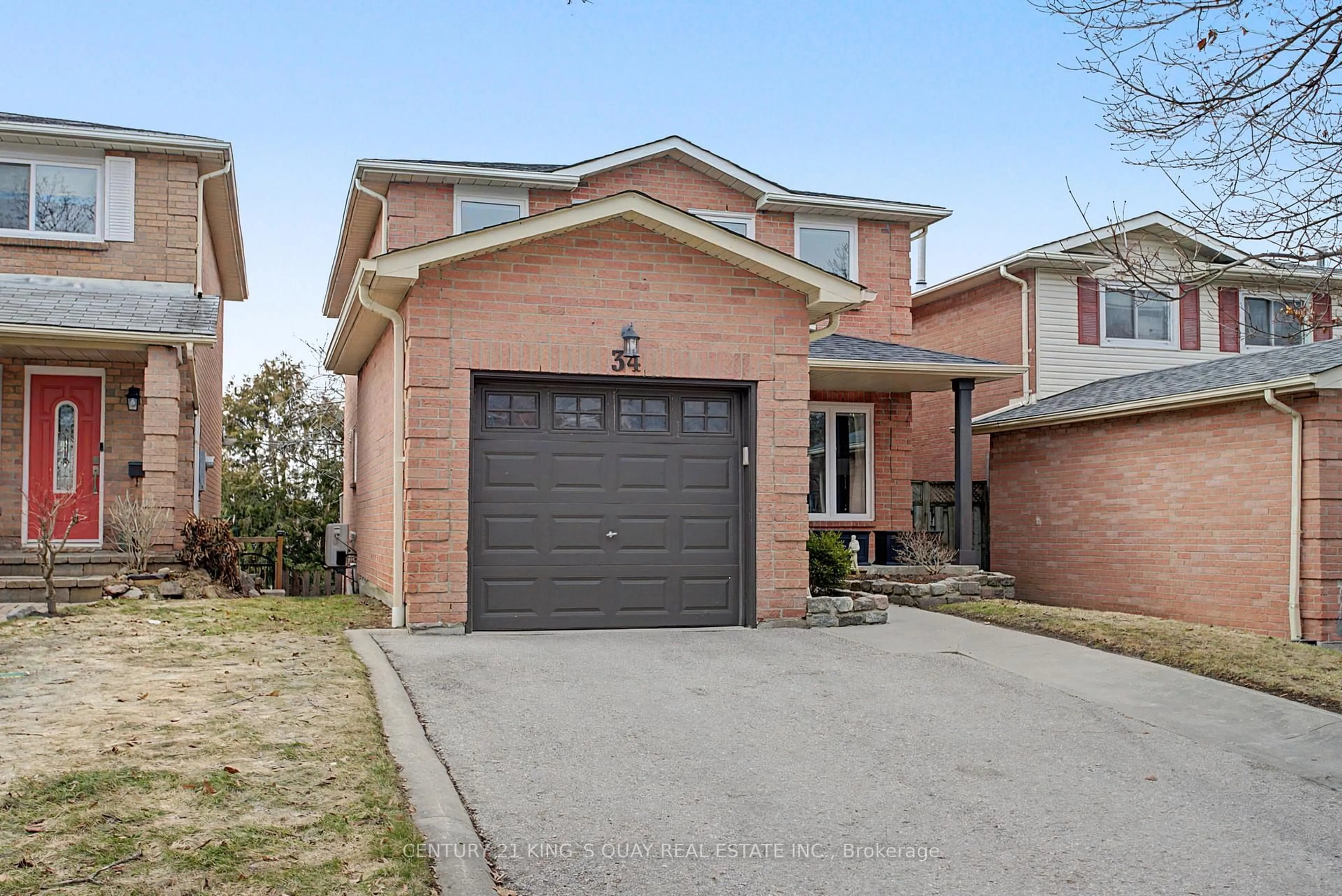 Home with brick exterior material, street for 34 Palmer Dr, Ajax Ontario L1S 5T9