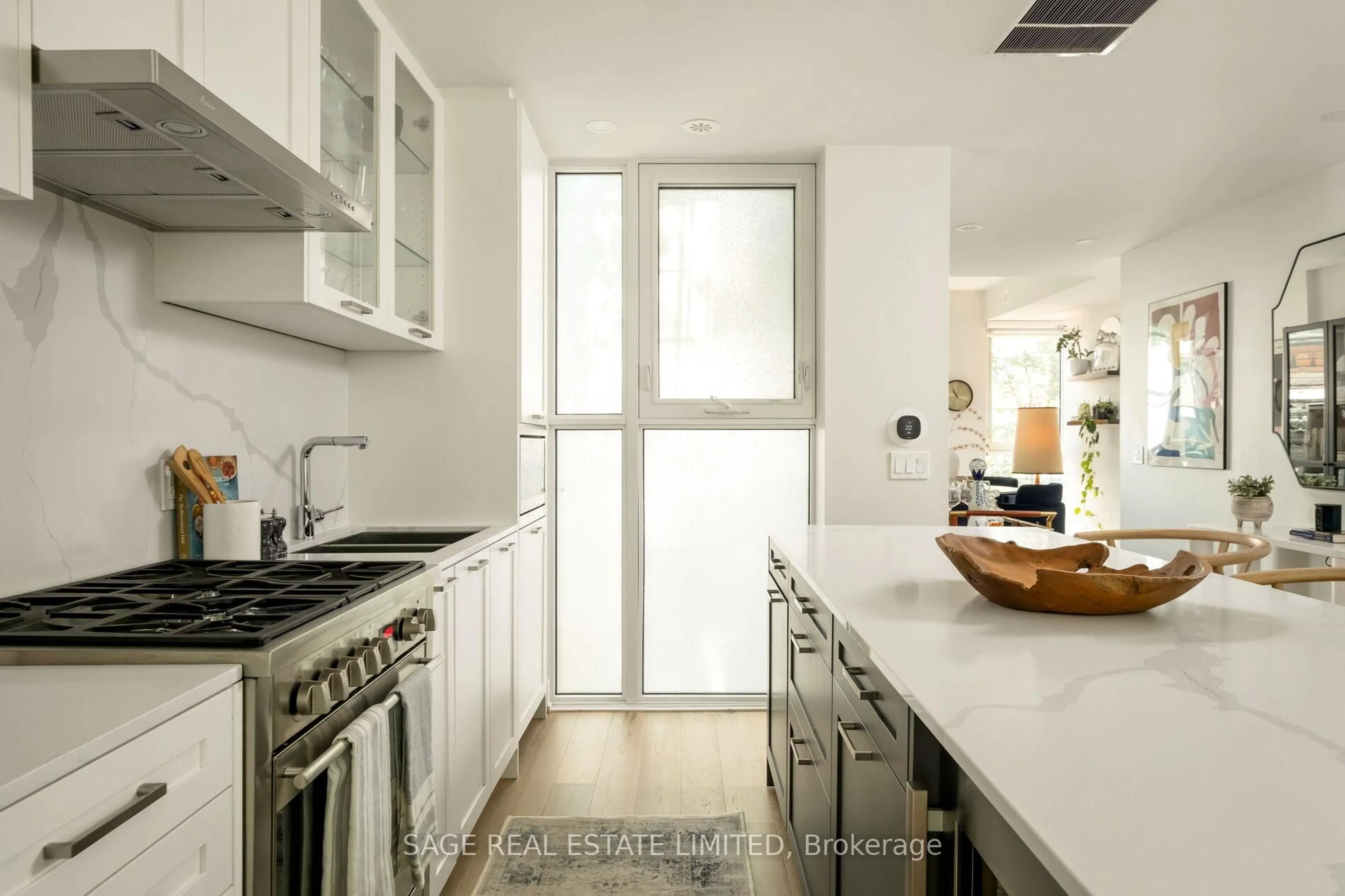 Contemporary kitchen, ceramic/tile floor for 1331 Queen St #Th01, Toronto Ontario M4L 0B1