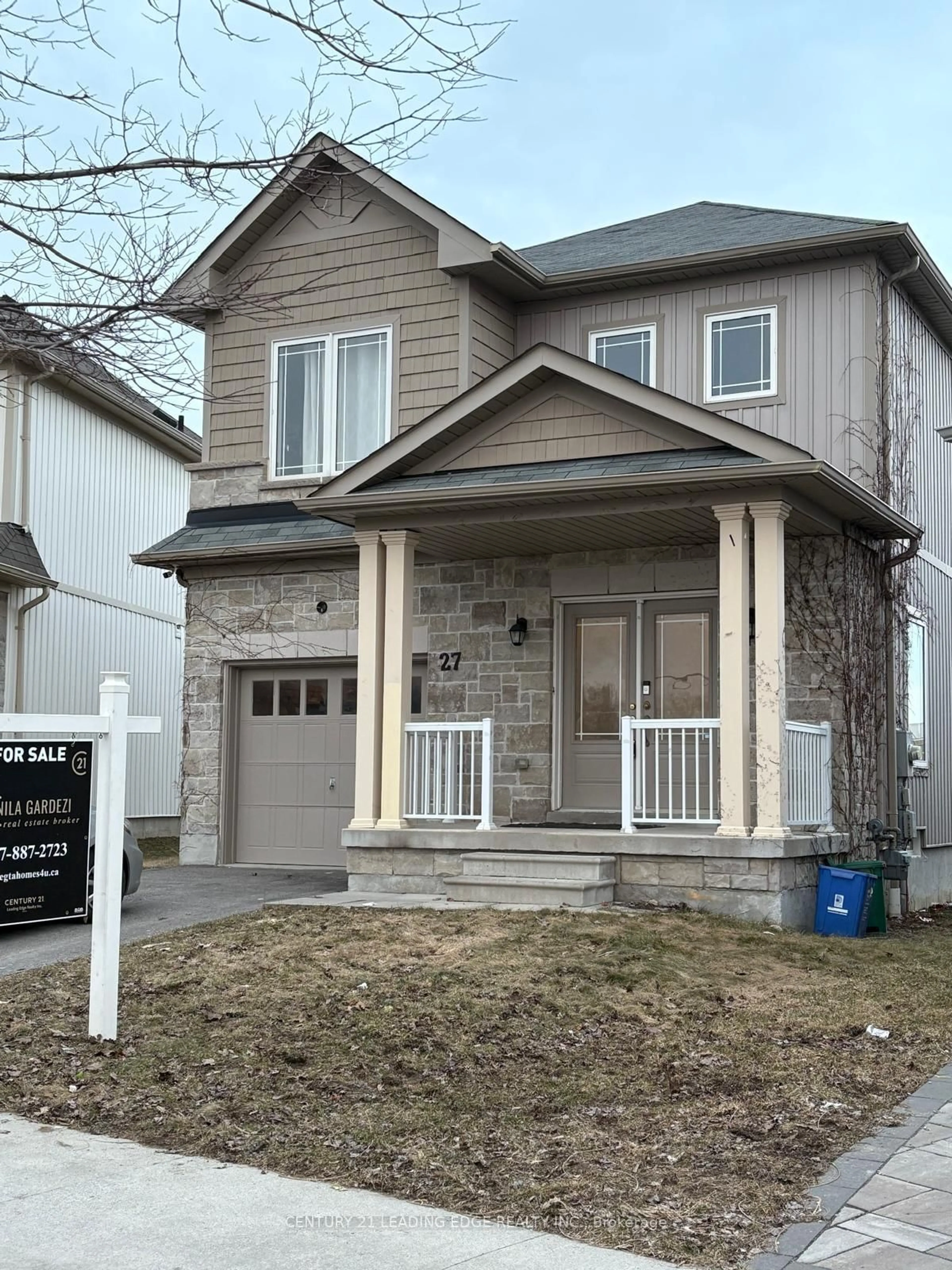 Home with vinyl exterior material, street for 27 Mantz Cres, Whitby Ontario L1R 0L3