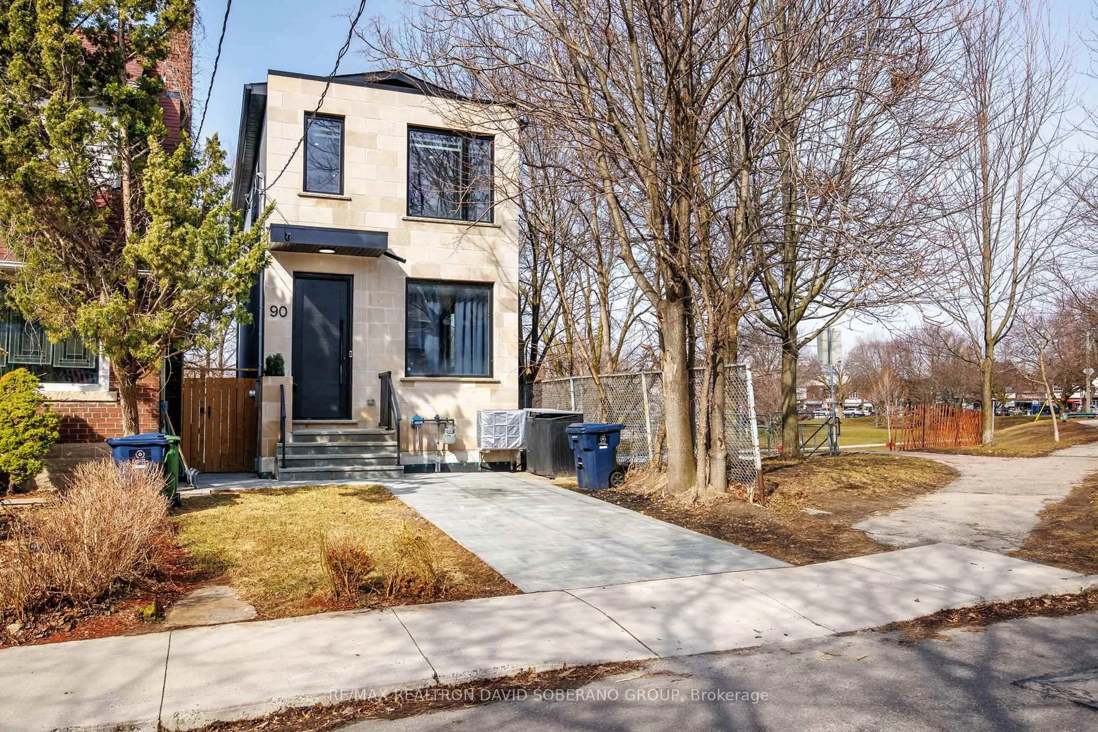 Home with brick exterior material, street for 90 East Lynn Ave, Toronto Ontario M4C 3X2