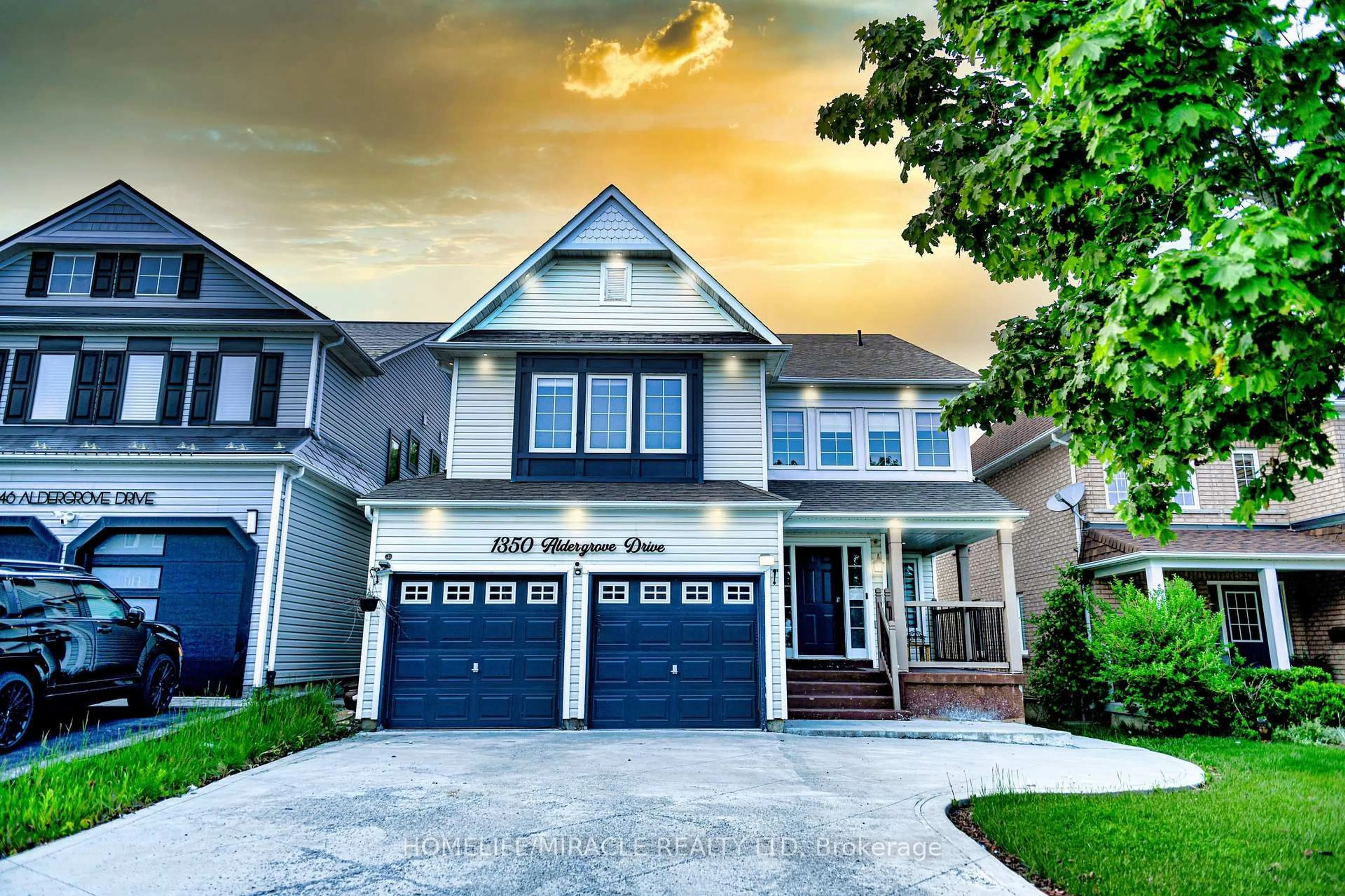 Home with brick exterior material, street for 1350 Aldergrove Dr, Oshawa Ontario L1K 2Y6