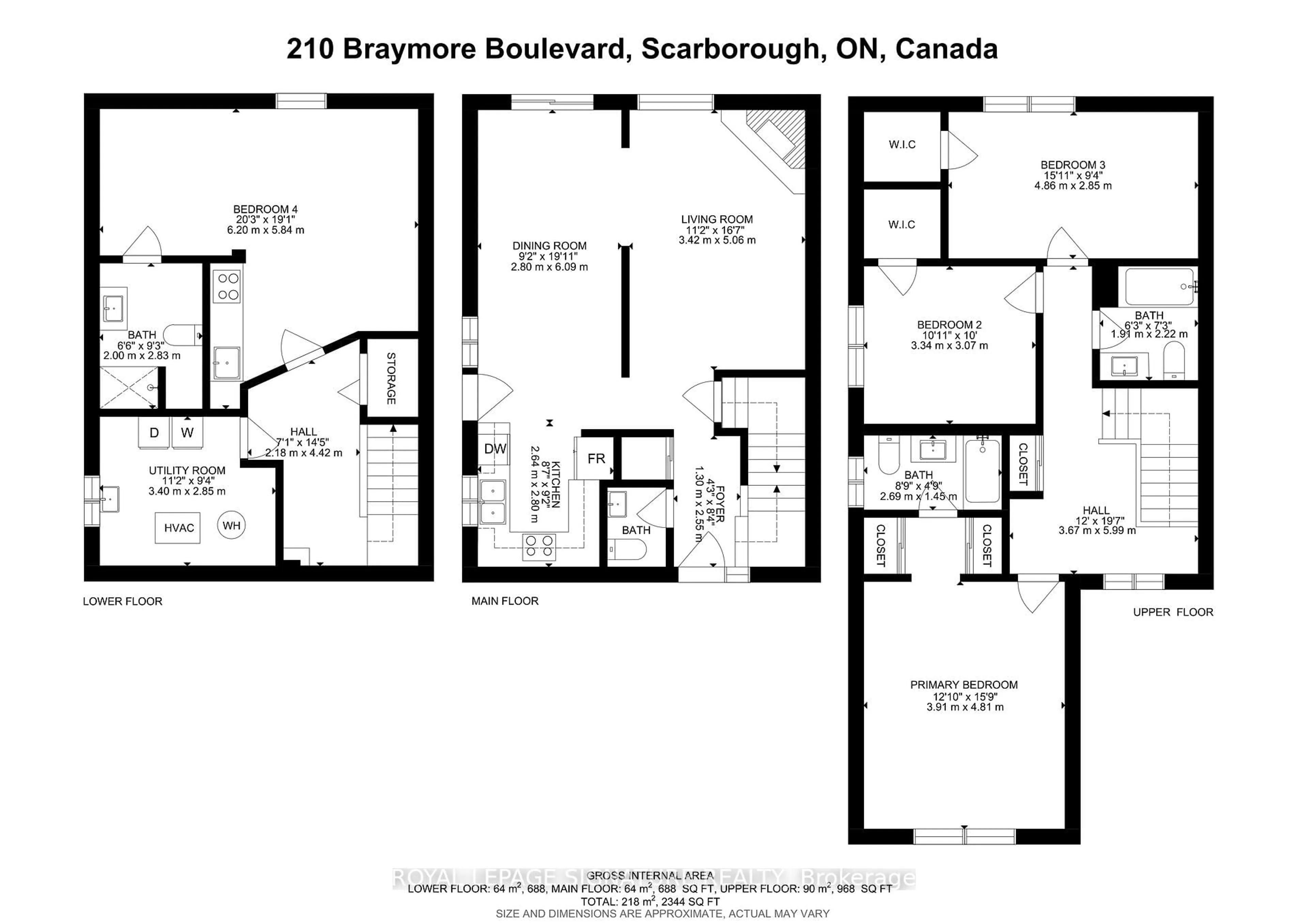 Floor plan for 210 Braymore Blvd, Toronto Ontario M1B 2G8