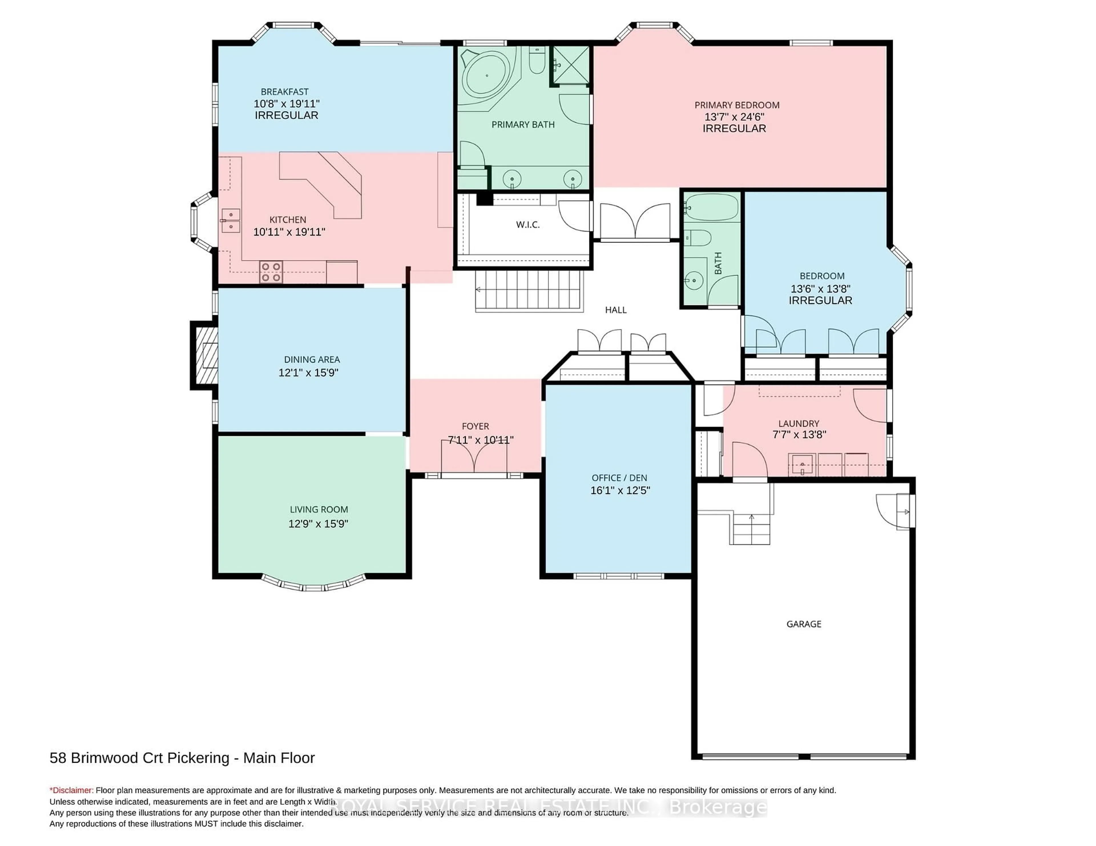 Floor plan for 58 Brimwood Crt, Pickering Ontario L1V 6L1