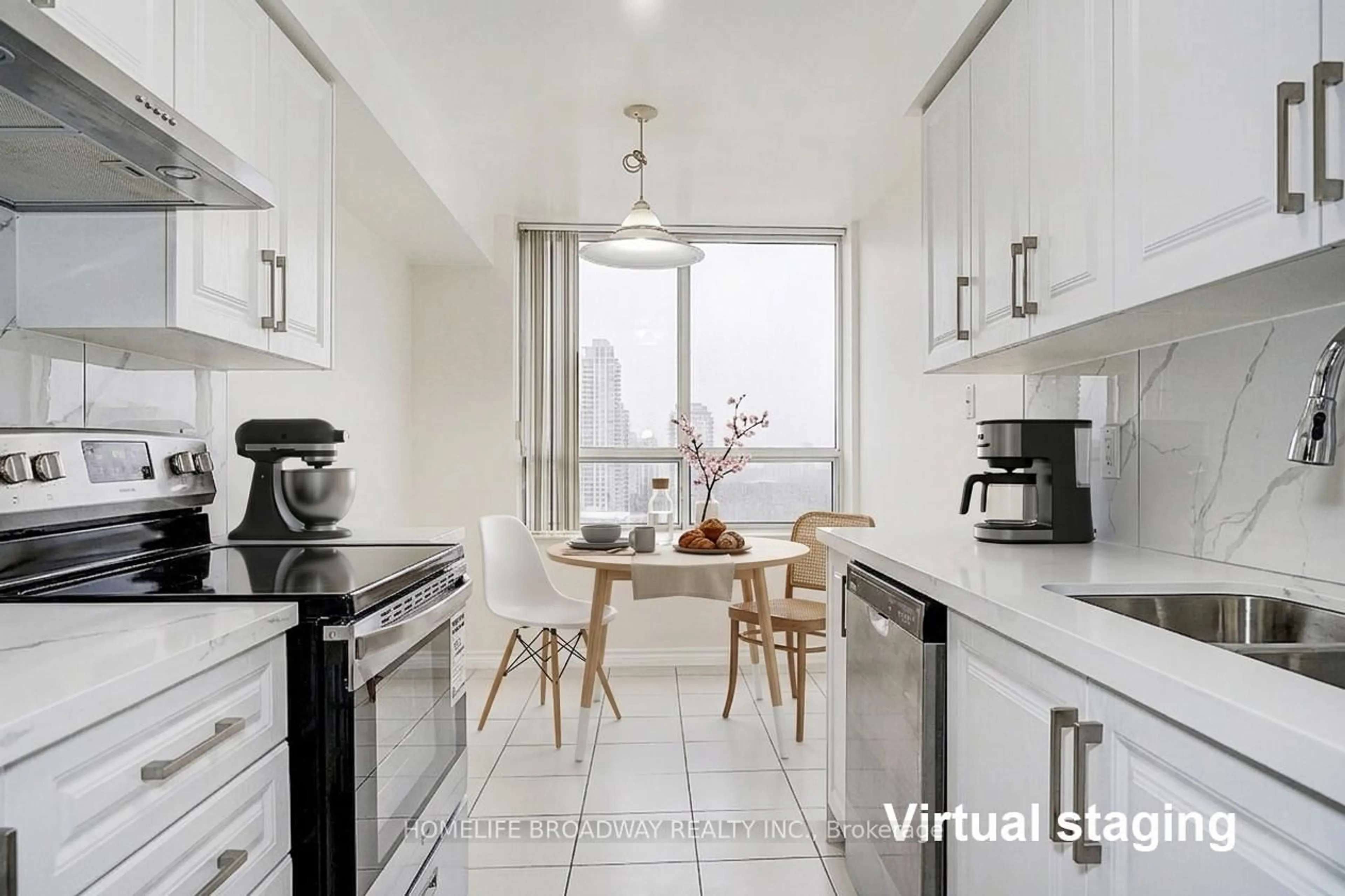 Open concept kitchen, ceramic/tile floor for 115 Omni Dr #2108, Toronto Ontario M1P 5B4