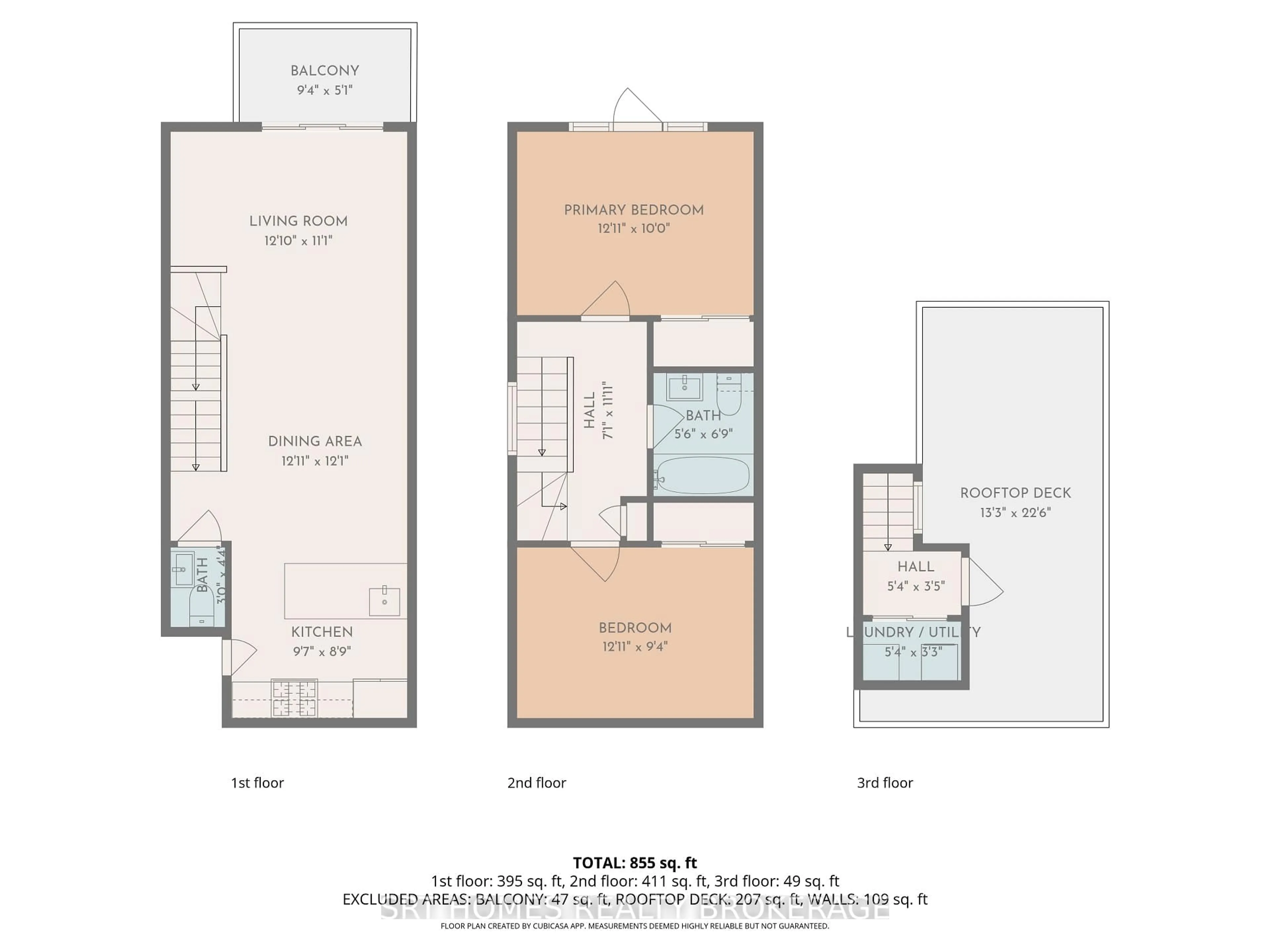 Floor plan for 1321 Gerrard St #3, Toronto Ontario M4L 1Y8