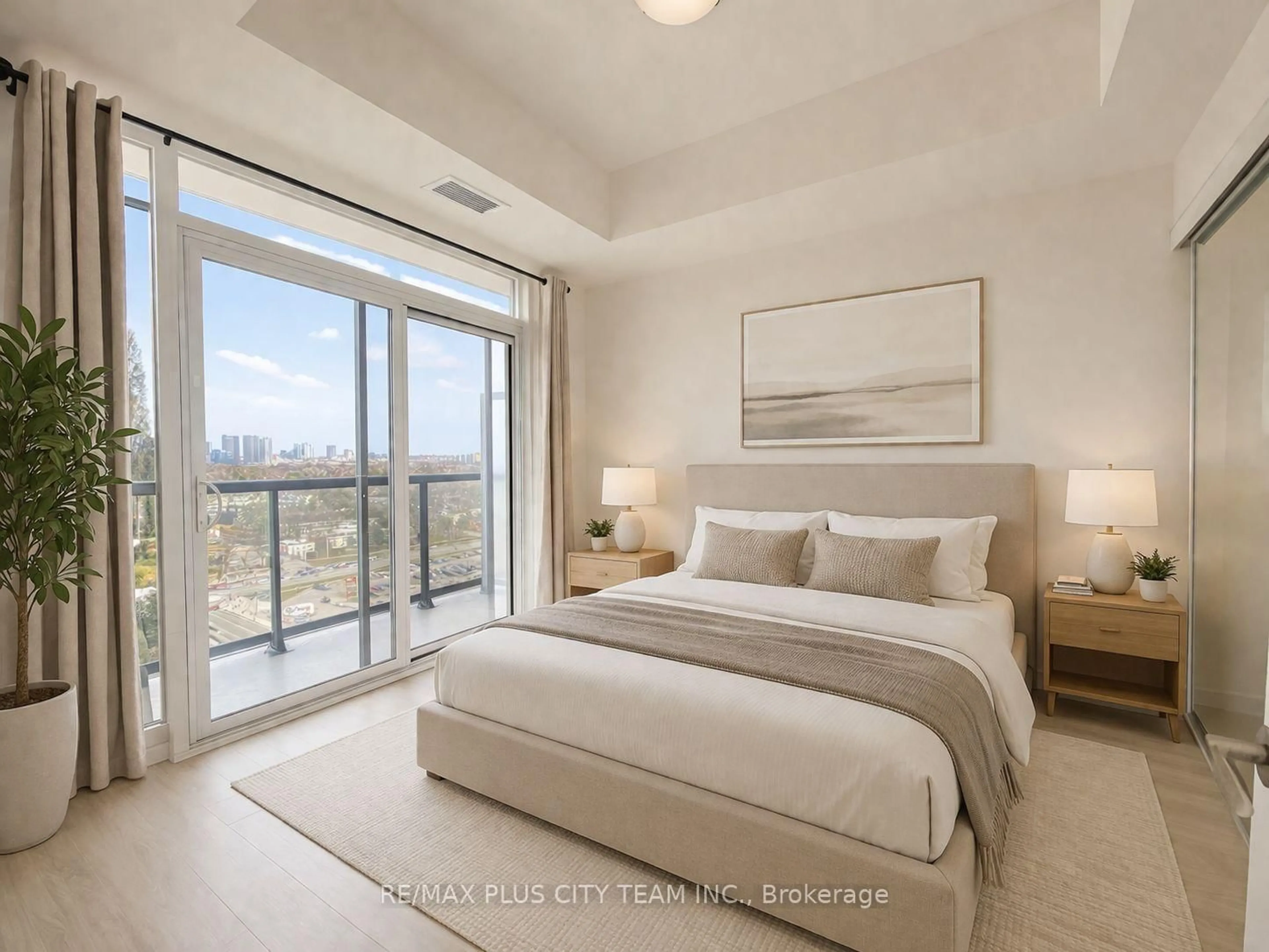 Bedroom with bed, unknown for 3270 Sheppard Ave #1530, Toronto Ontario M1T 0B3