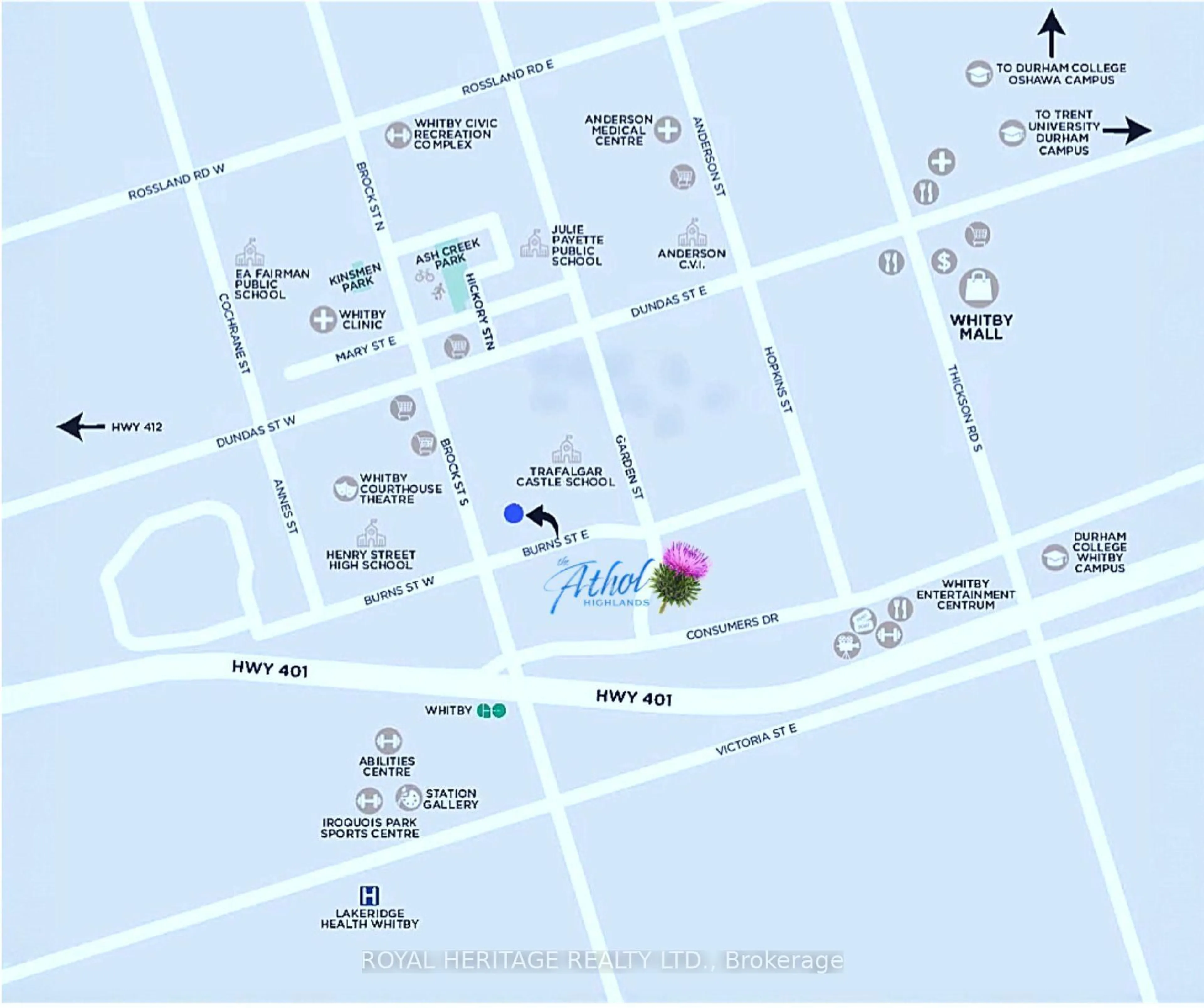 Picture of a map for 807 Athol St, Whitby Ontario L1N 4A1