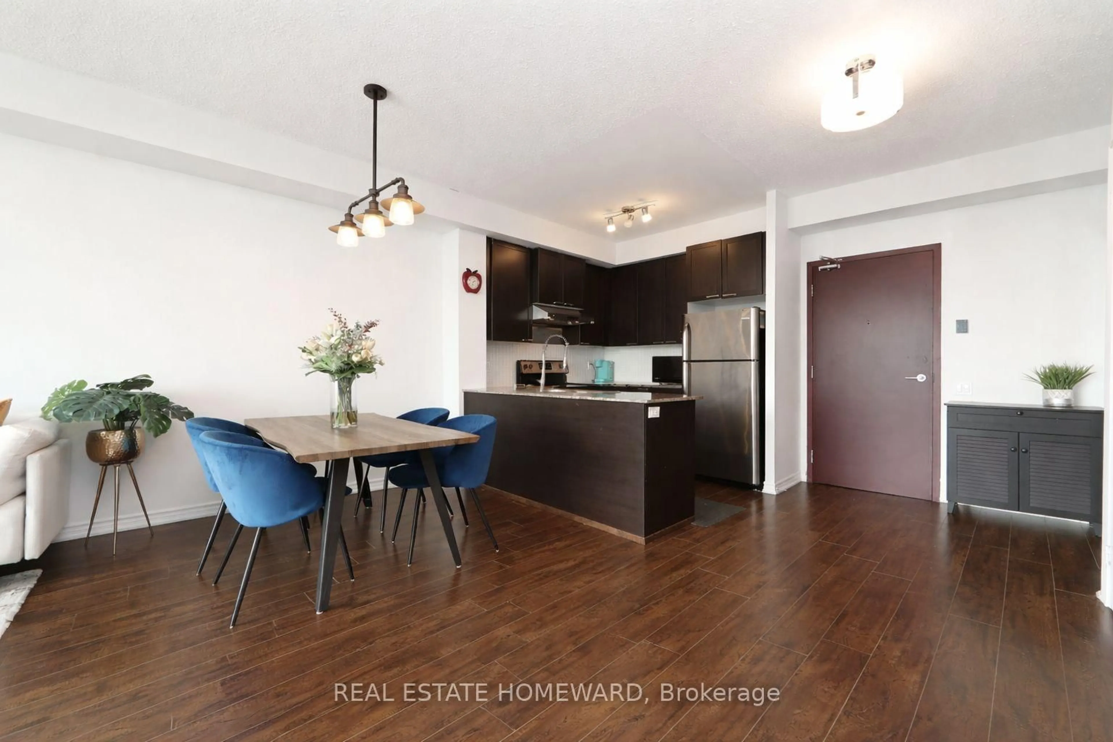 Open concept kitchen, wood/laminate floor for 1328 Birchmount Rd #1701, Toronto Ontario M1R 0B6