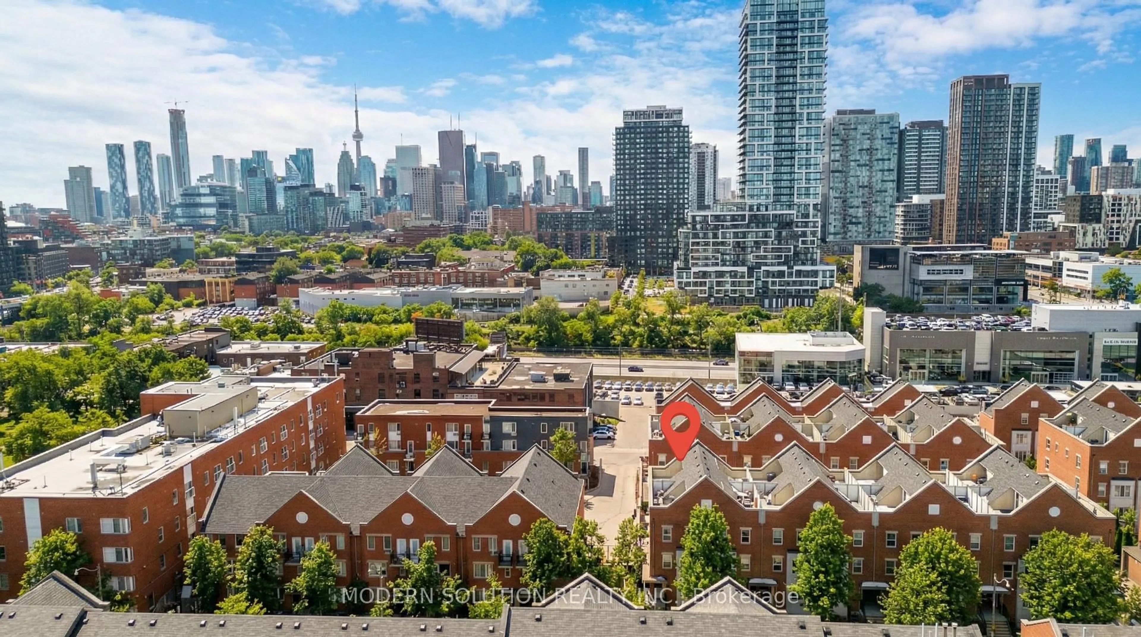 A pic from outside/outdoor area/front of a property/back of a property/a pic from drone, city buildings view from balcony for 70 Munro St #3, Toronto Ontario M4M 2S9