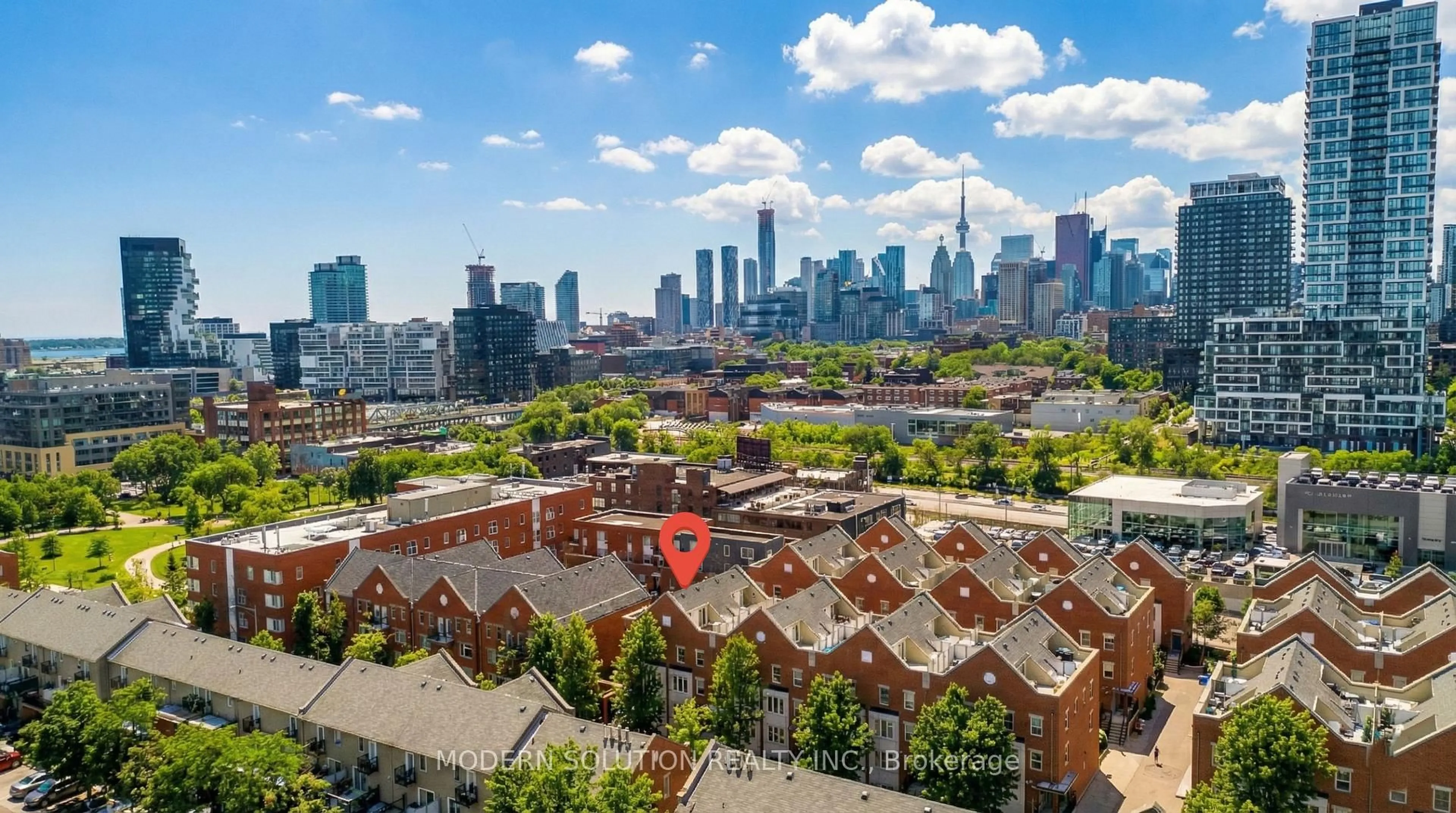 A pic from outside/outdoor area/front of a property/back of a property/a pic from drone, city buildings view from balcony for 70 Munro St #3, Toronto Ontario M4M 2S9