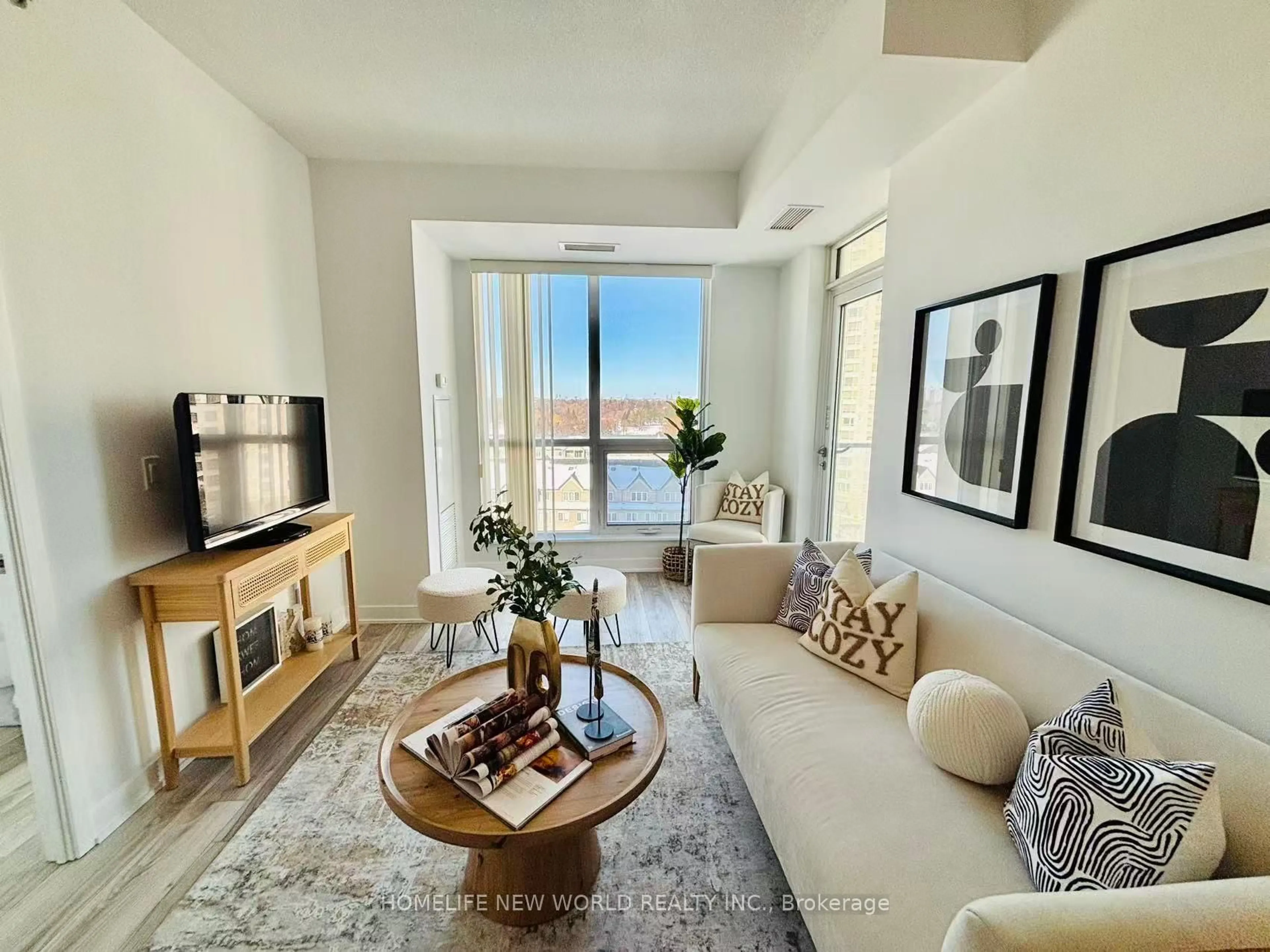 Living room with furniture, unknown for 195 Bonis Ave #805, Toronto Ontario M1T 0A5