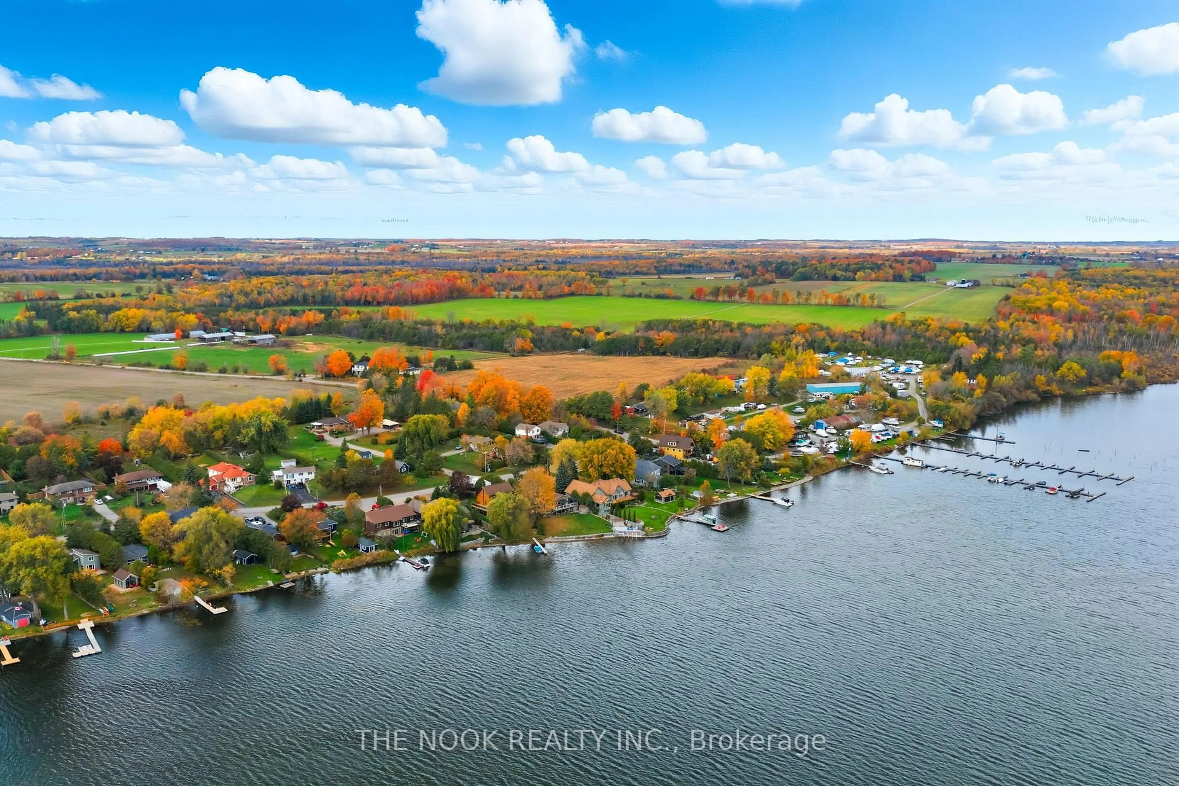 A pic from outside/outdoor area/front of a property/back of a property/a pic from drone, water/lake/river/ocean view for 55 Honey's Beach Rd, Scugog Ontario L9L 0B5