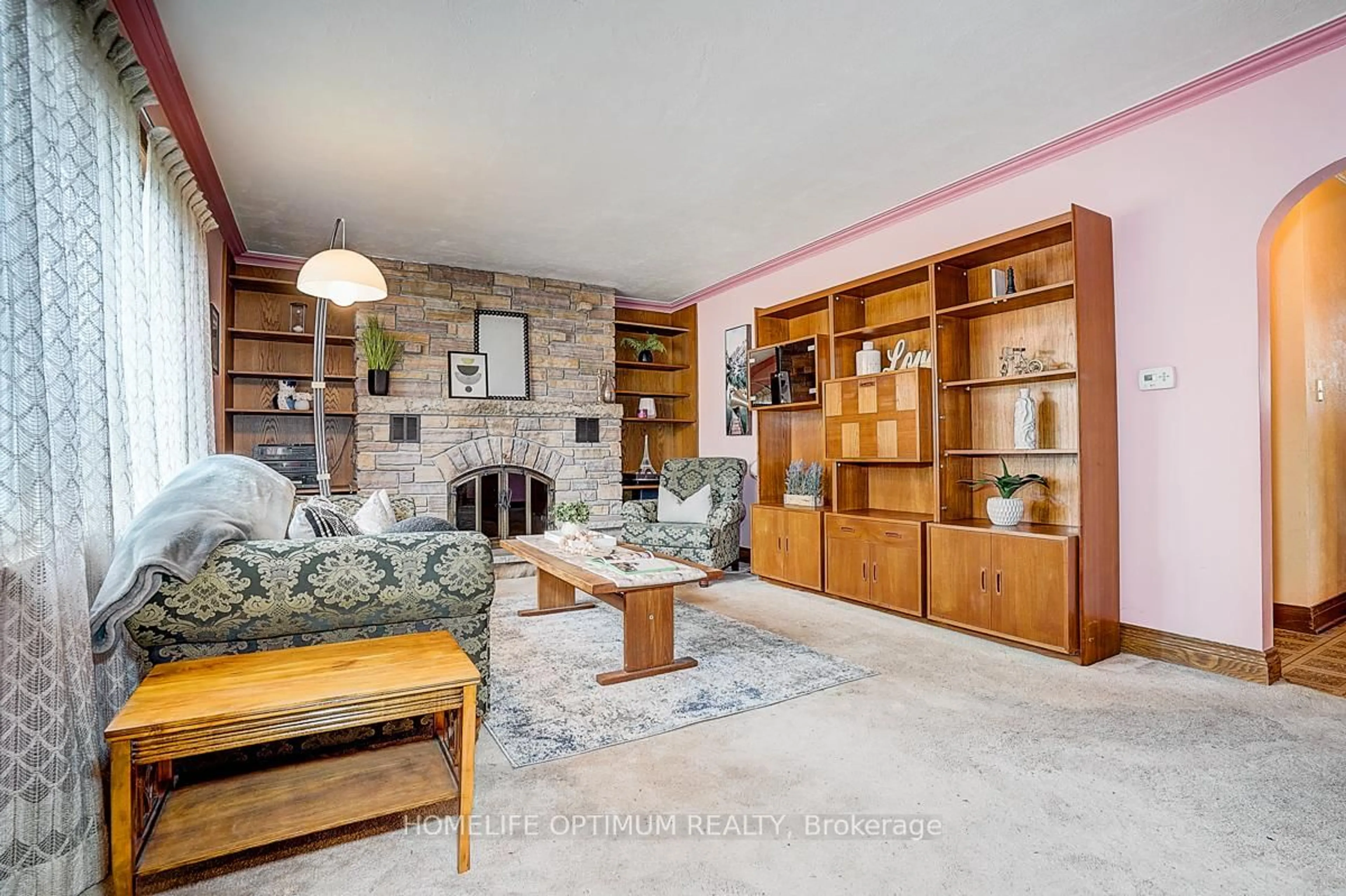 Living room with furniture, ceramic/tile floor for 16 Ayre Point Rd, Toronto Ontario M1M 1G5