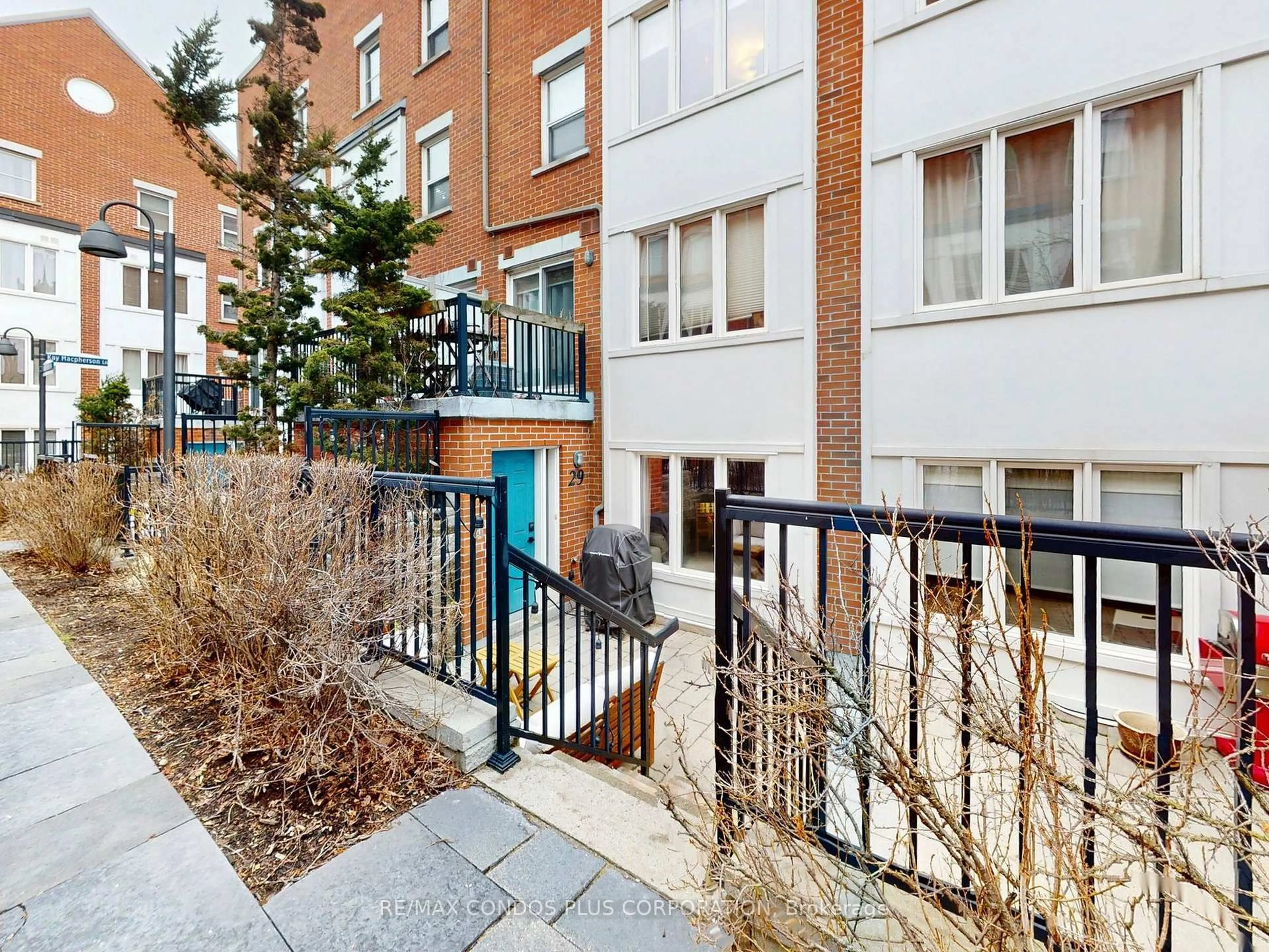 Balcony in the apartment, street for 29 Florence Wyle Lane, Toronto Ontario M4M 3E7