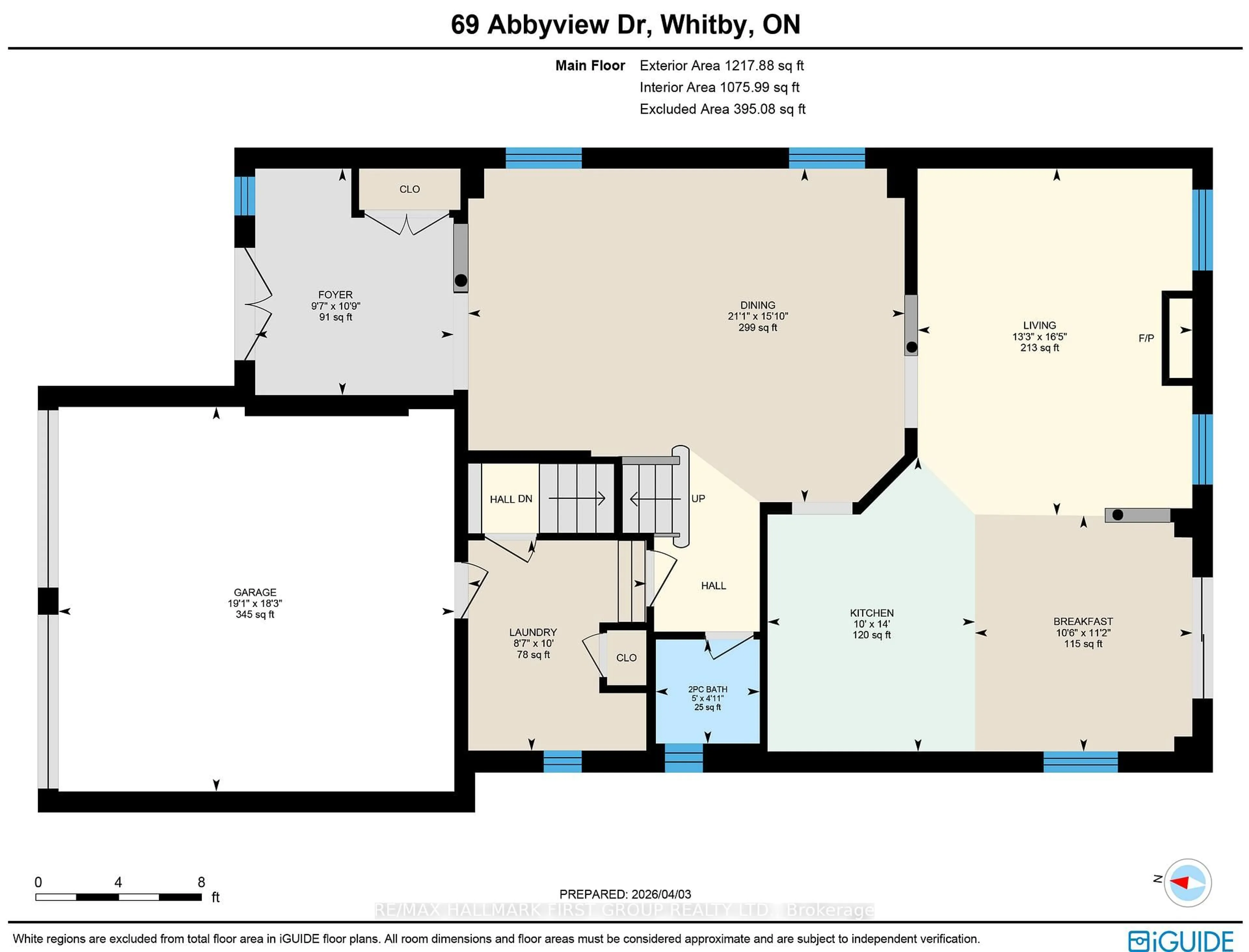 Floor plan for 69 Abbyview Dr, Whitby Ontario L1P 0A5