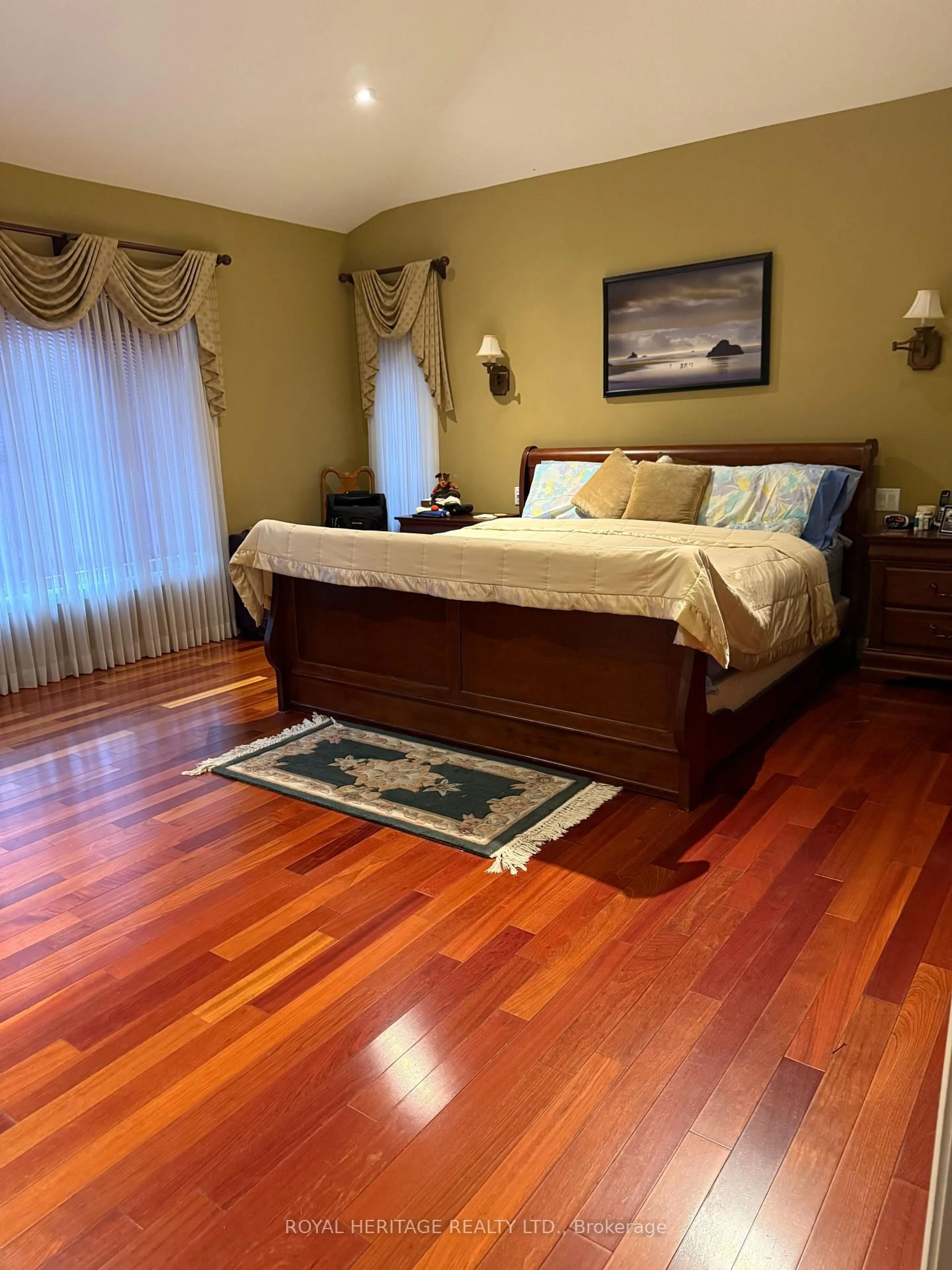Bedroom with bed, wood/laminate floor for 527 Rougemount Dr, Pickering Ontario L1W 2C1