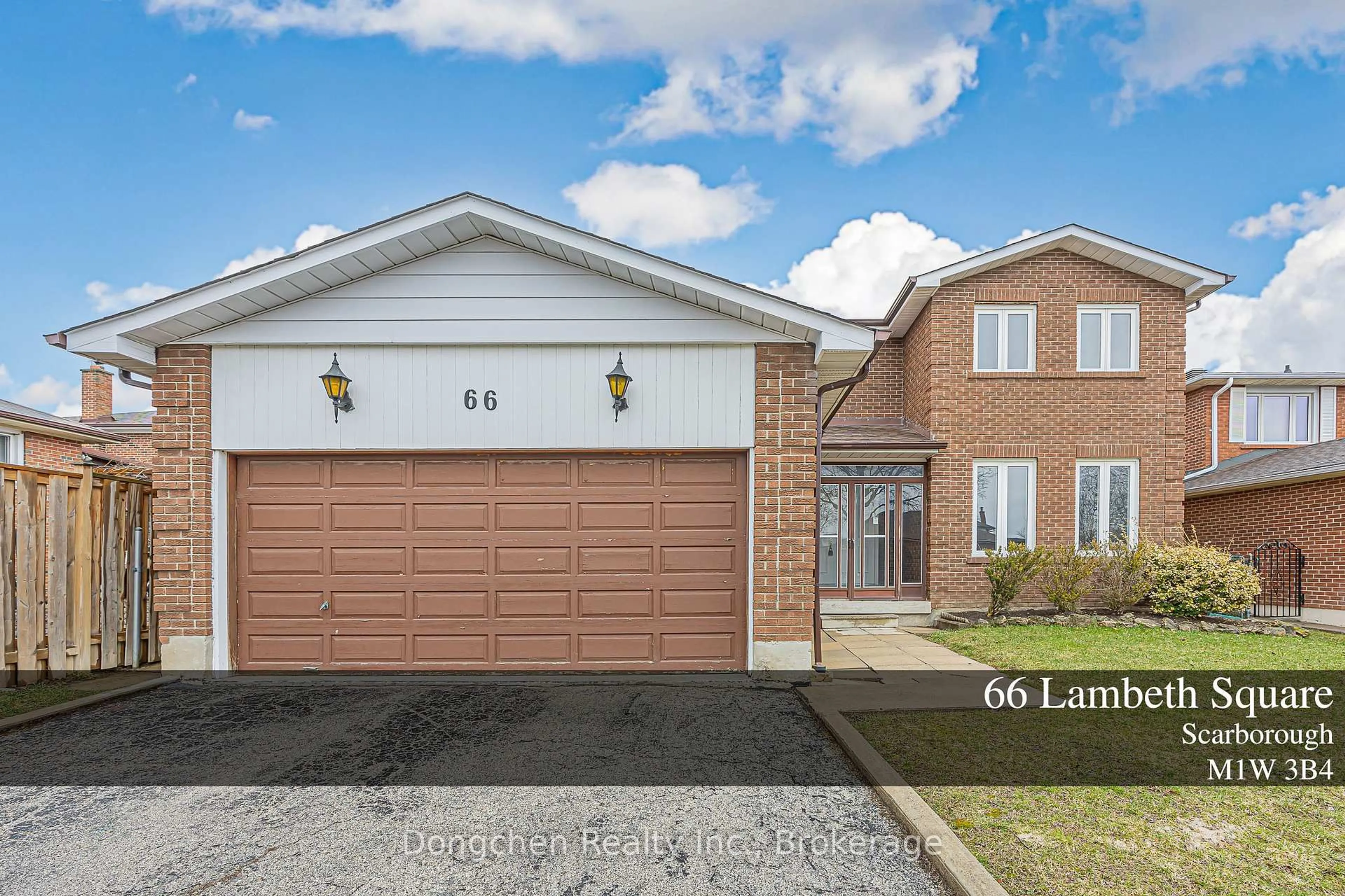 Home with brick exterior material, street for 66 Lambeth Sq, Toronto Ontario M1W 3B4