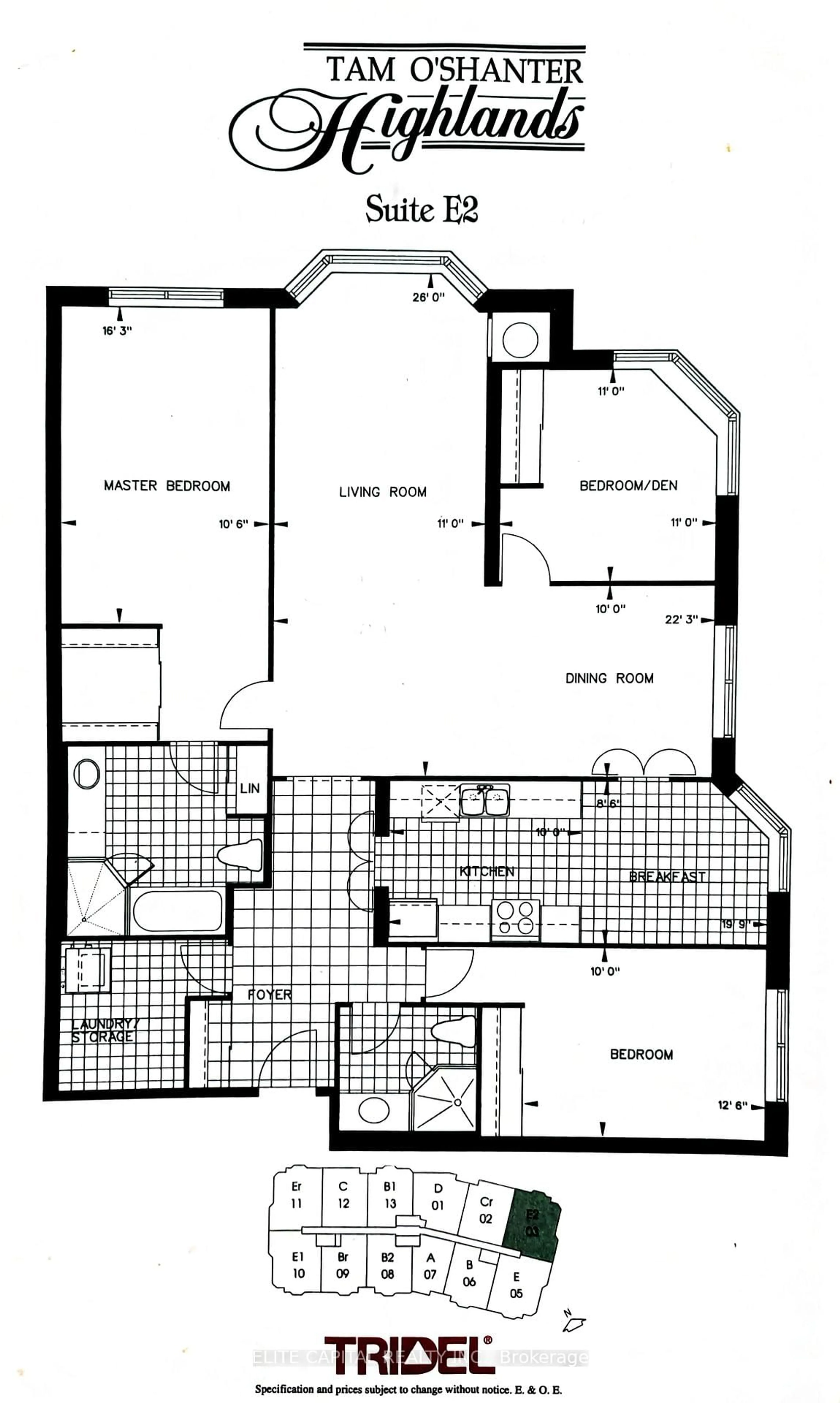 Floor plan for 228 Bonis Ave #2603, Toronto Ontario M1T 3W4