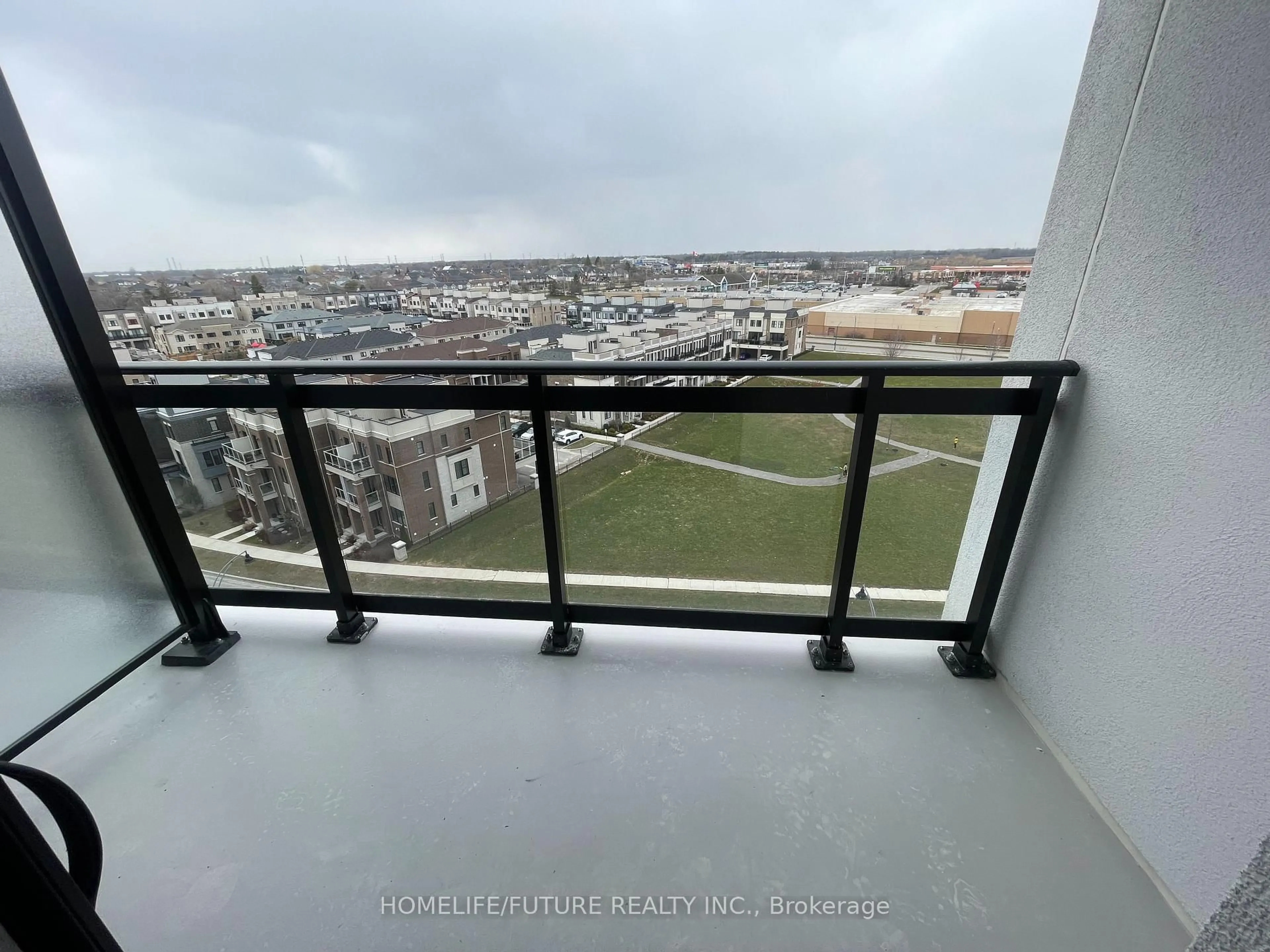 Balcony in the apartment, city buildings view from balcony for 51 Clarington Blvd #808, Clarington Ontario L1C 7J8