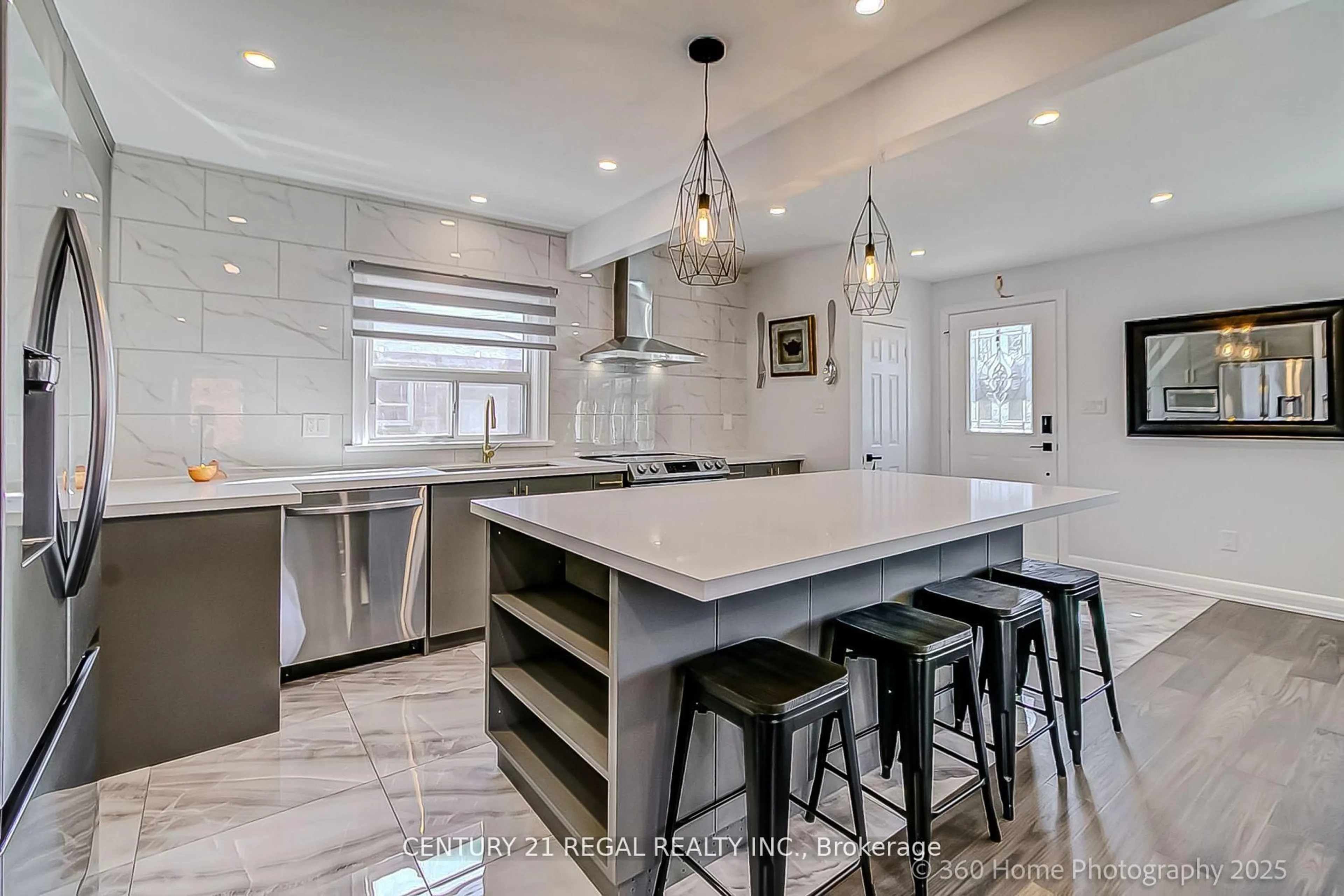 Contemporary kitchen, ceramic/tile floor for 17 Electro Rd, Toronto Ontario M1R 2A6