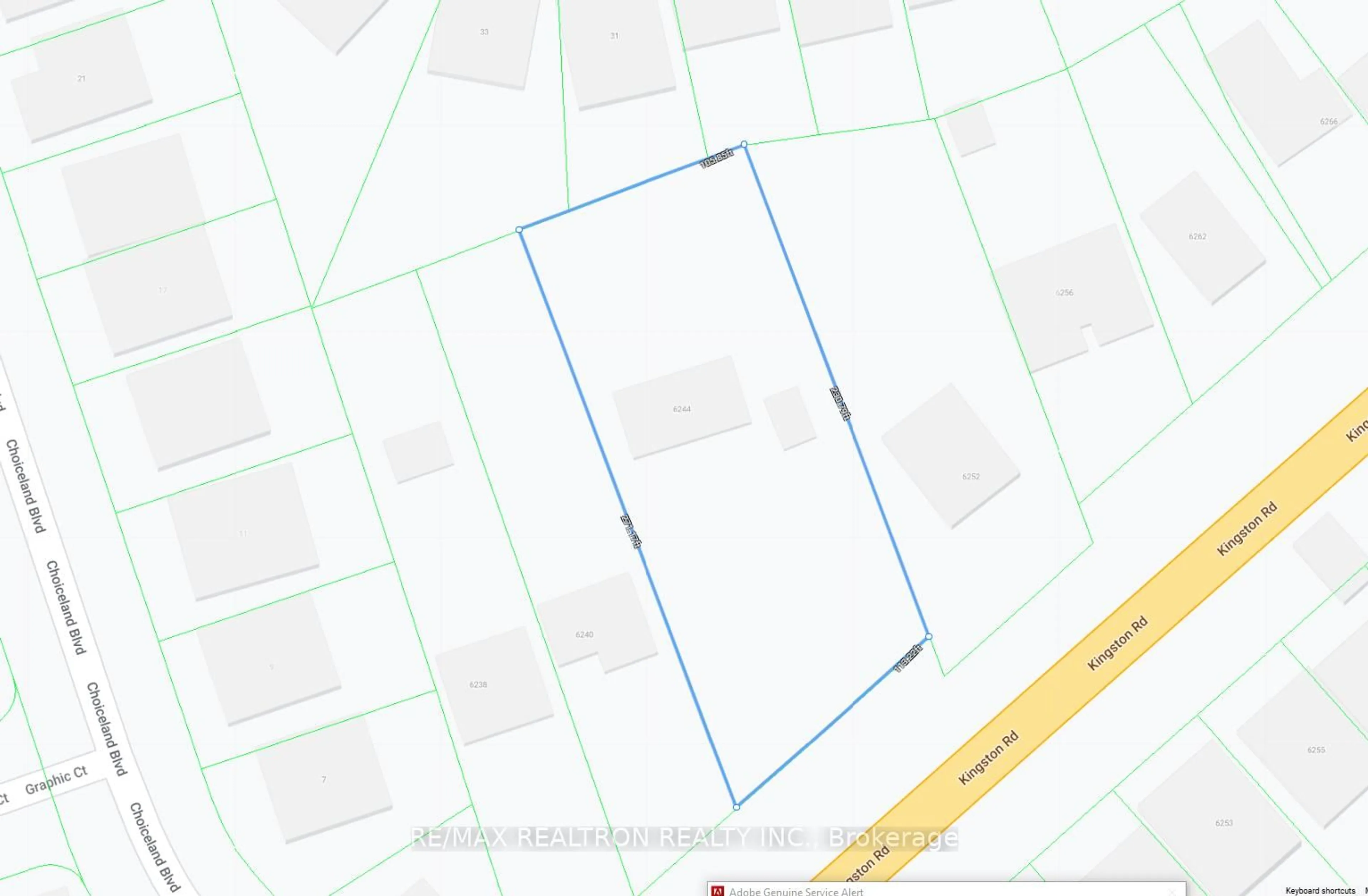 Picture of a map for 6244 Kingston Rd, Toronto Ontario M1C 1K9